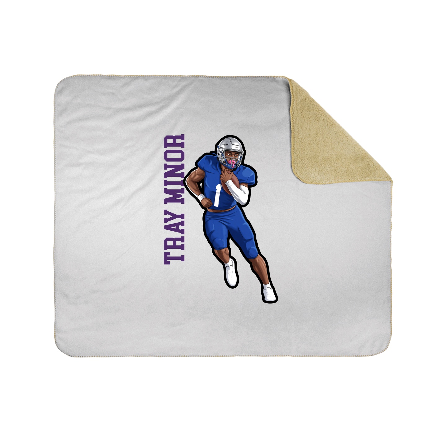 Throw Blanket — Name Vertical in White