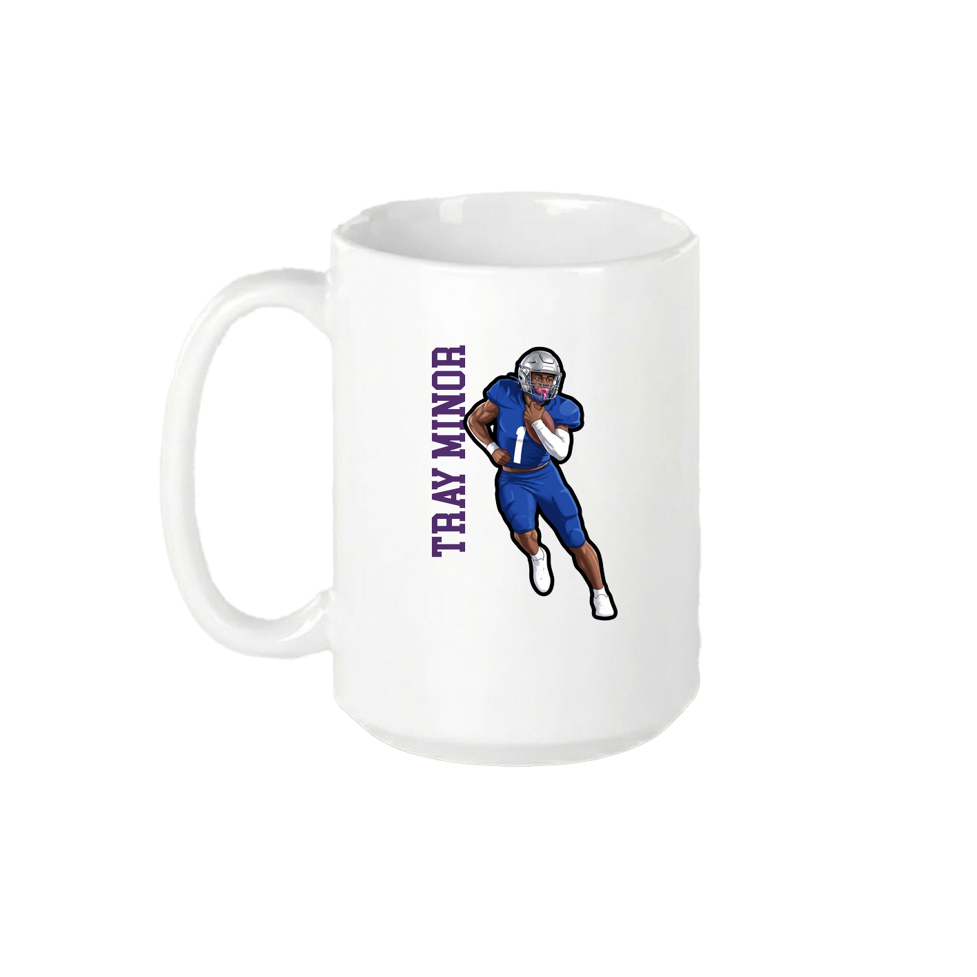 15oz Coffee Mug — Name Vertical in White