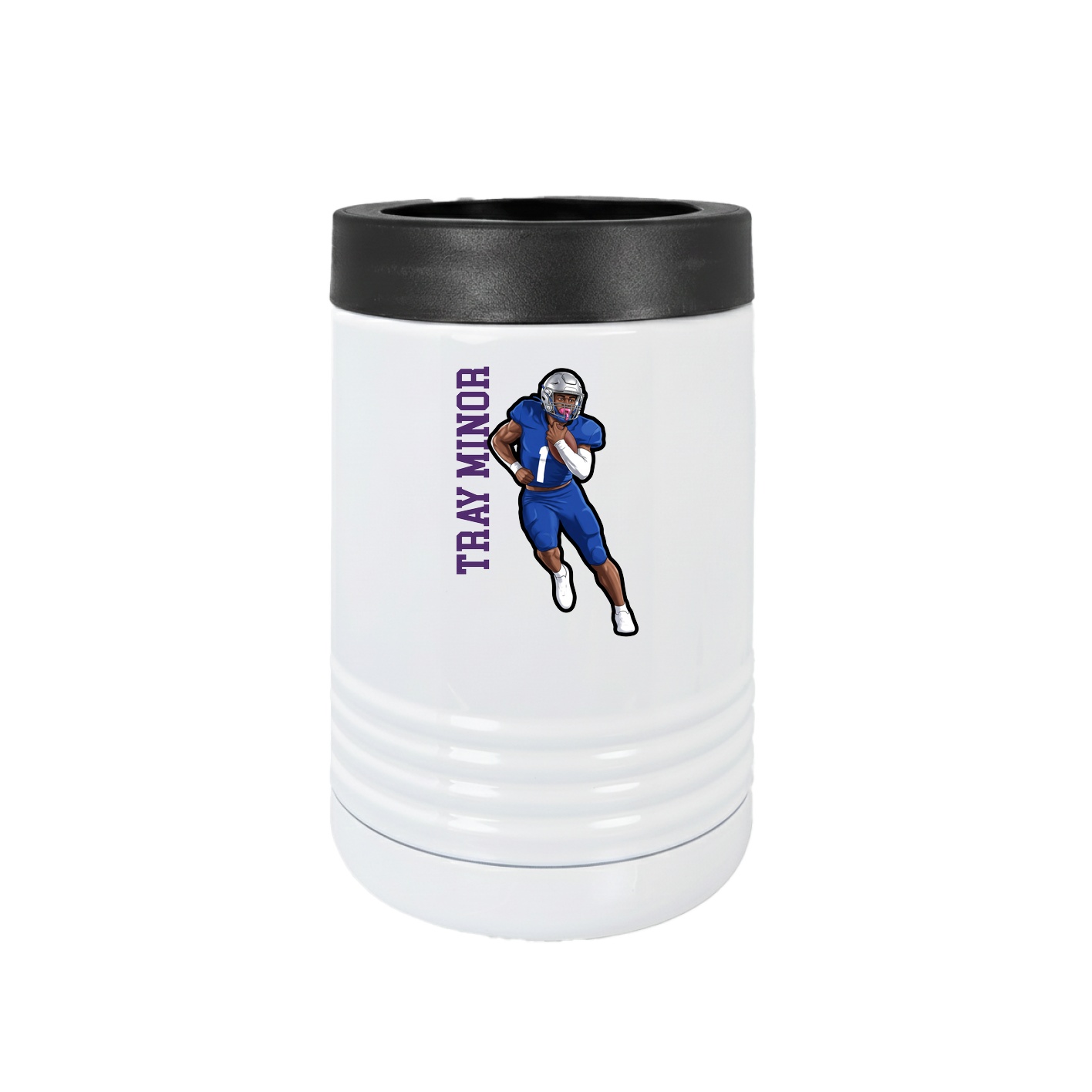Beverage Holder — Name Vertical in White