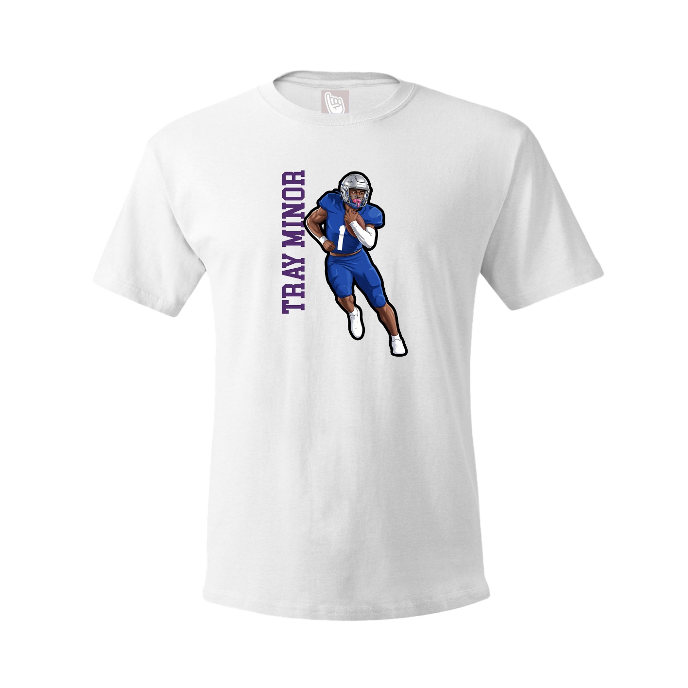 Youth Tee — Name Vertical in White