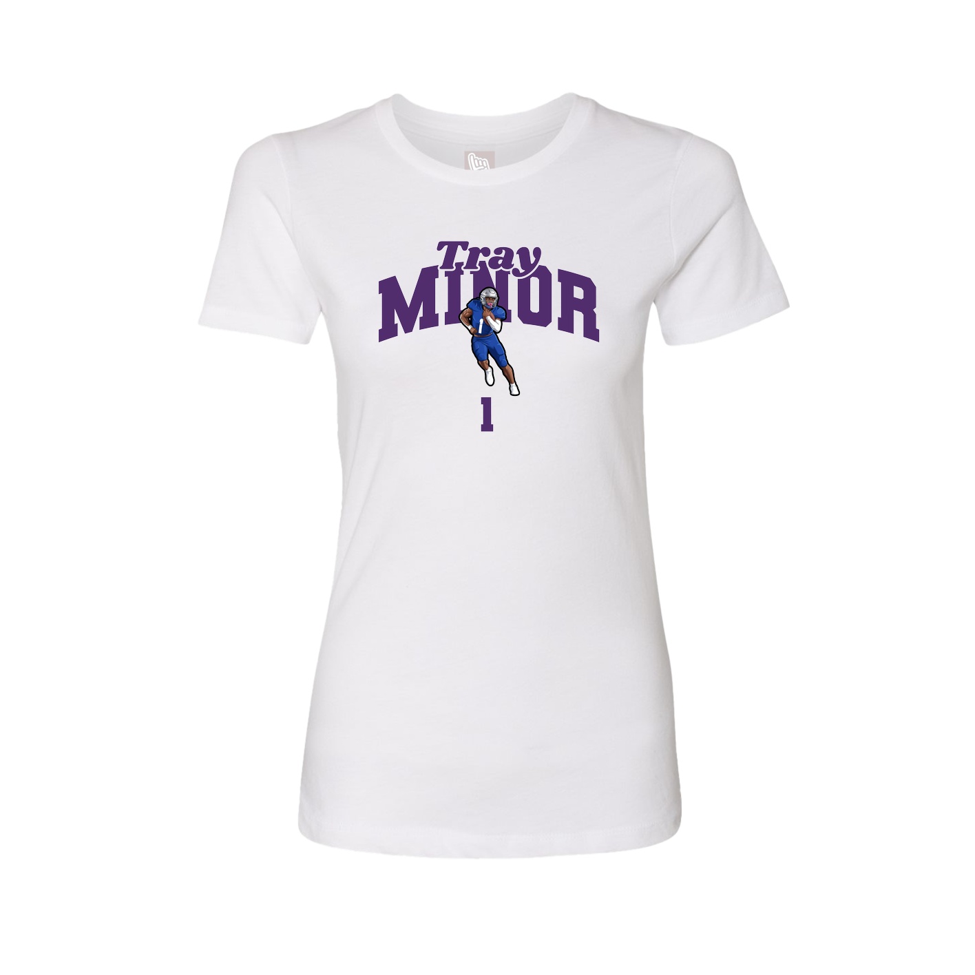 Fitted Women's Tee — Signature Arch in White