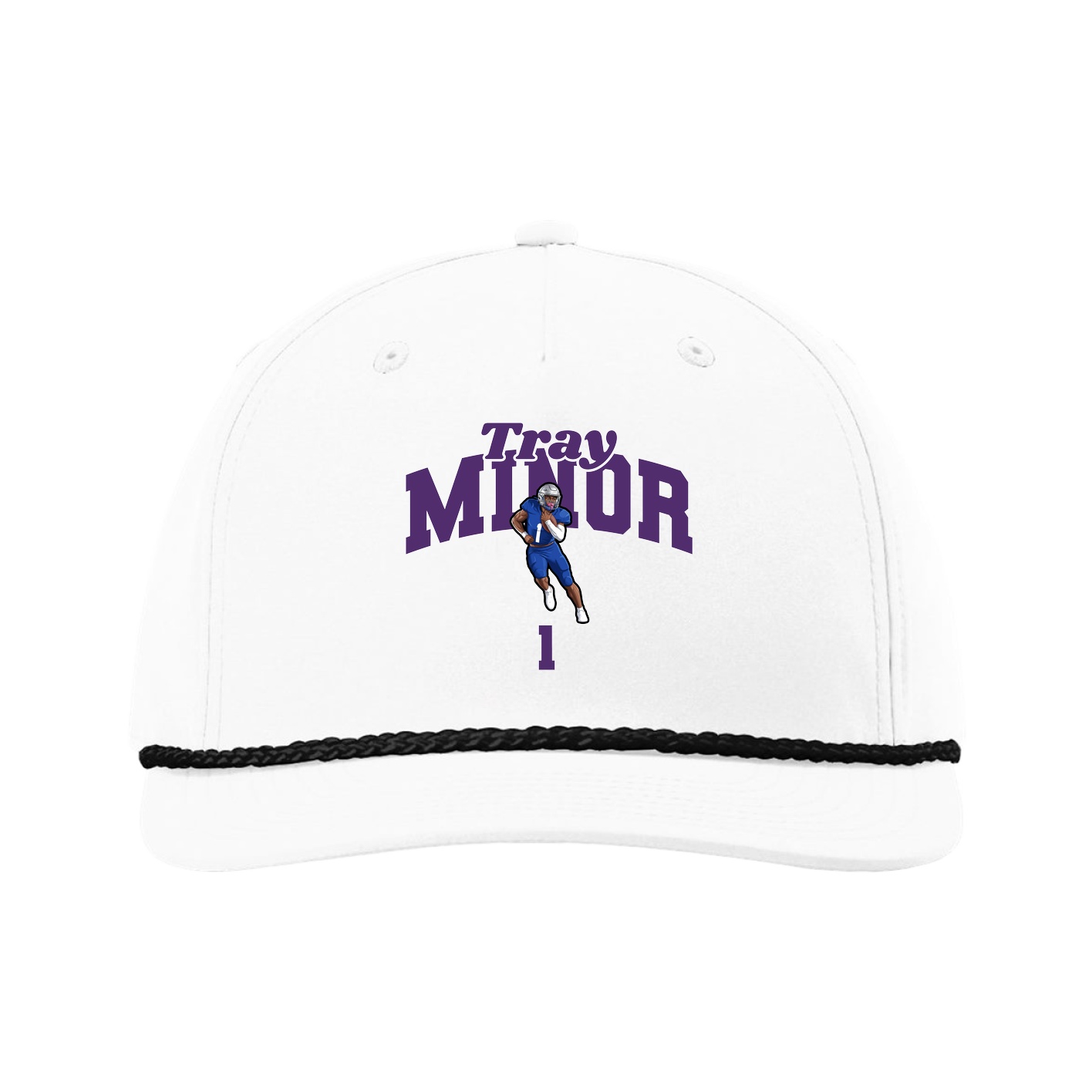Five-Panel Classic Rope Cap — Signature Arch in White