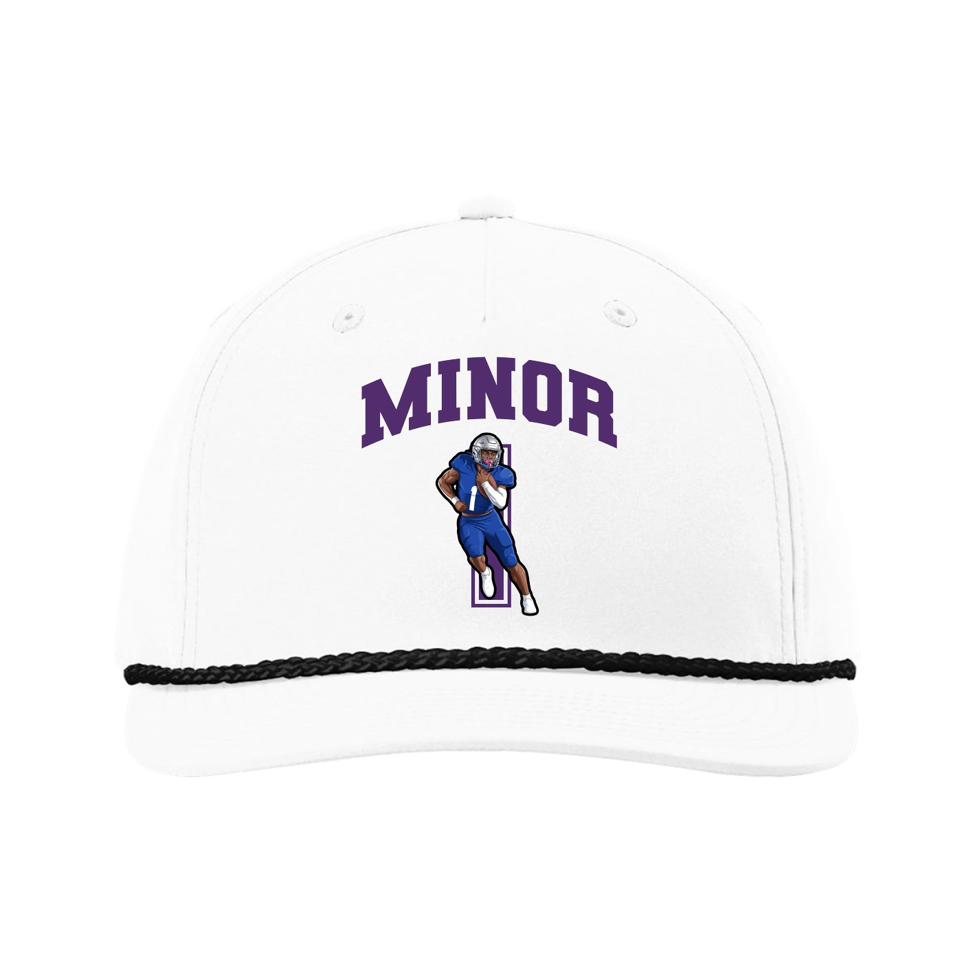 Five-Panel Classic Rope Cap — Number in White