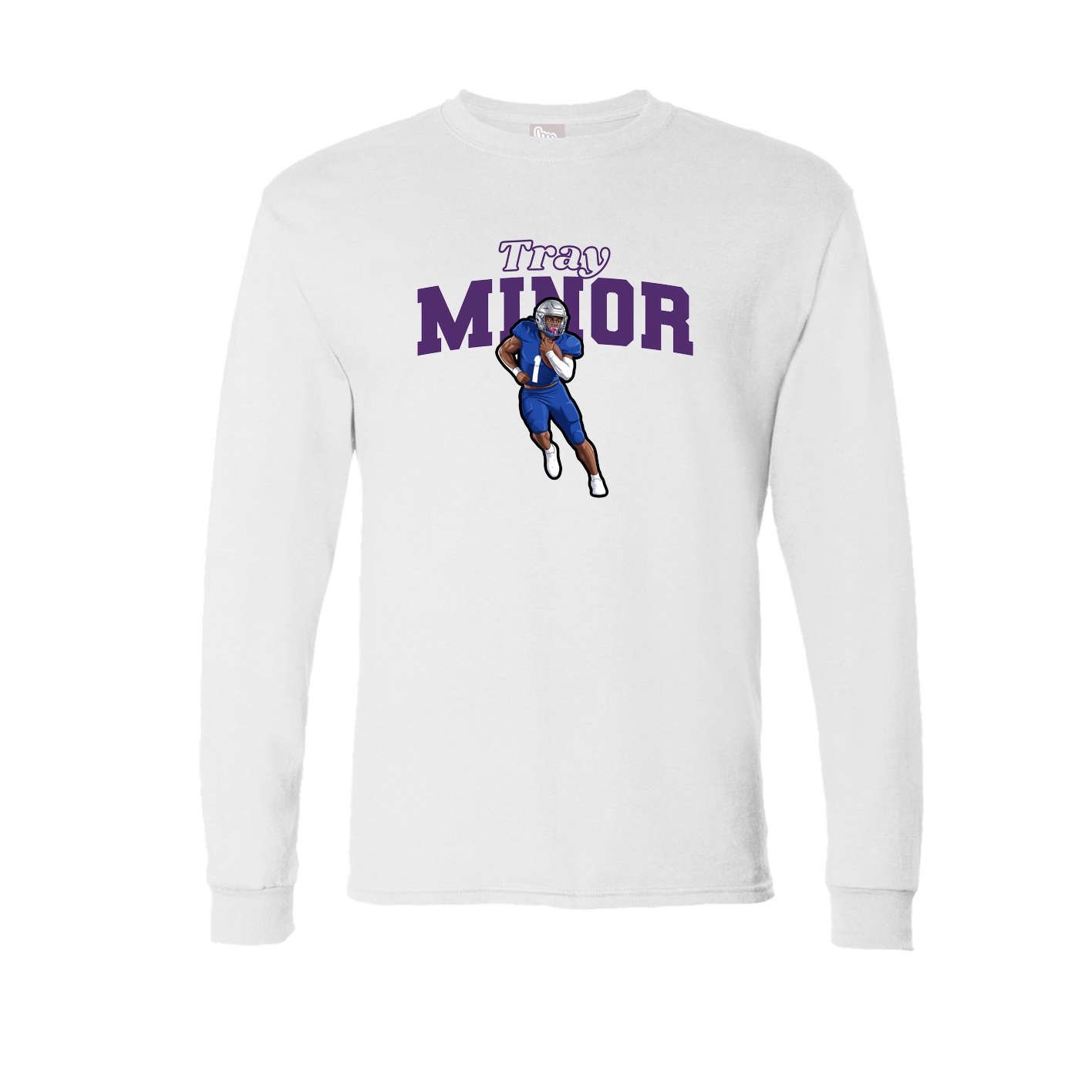 Long Sleeve Tee — Name Arch in White