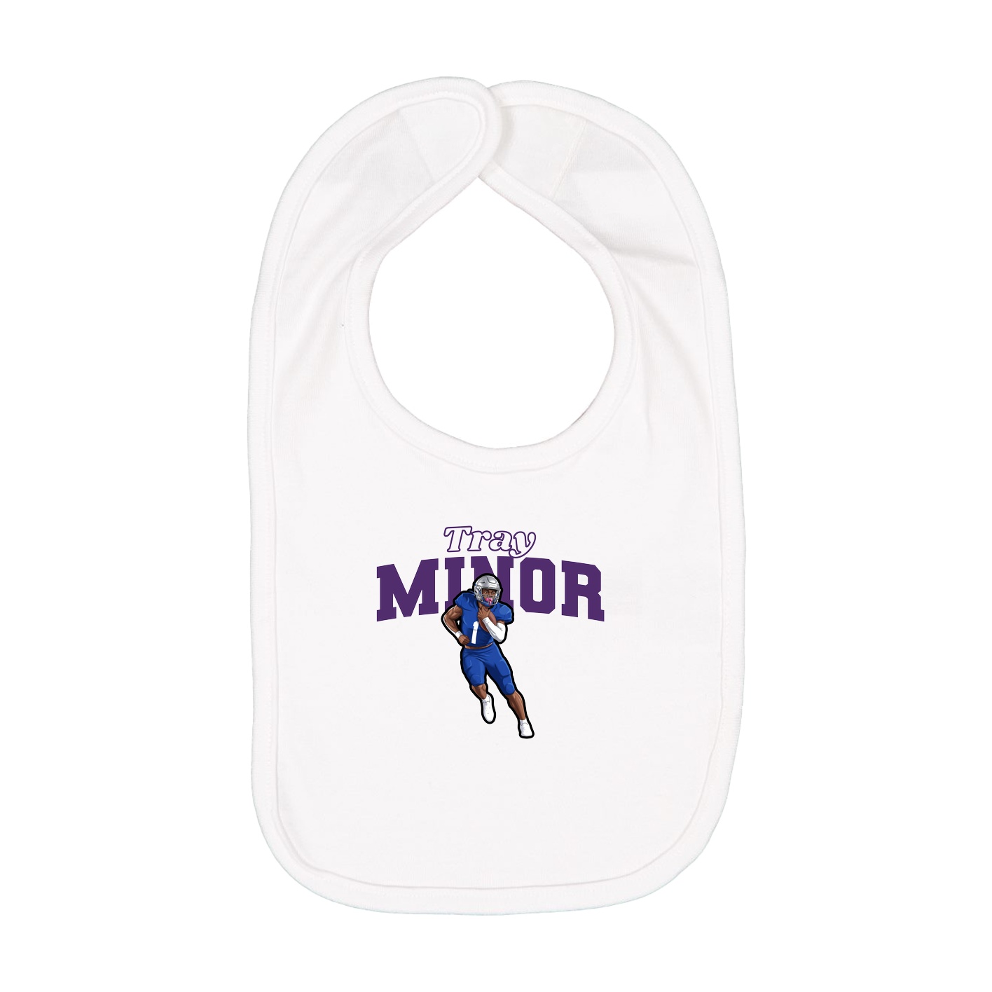 Infant Bib — Name Arch in White