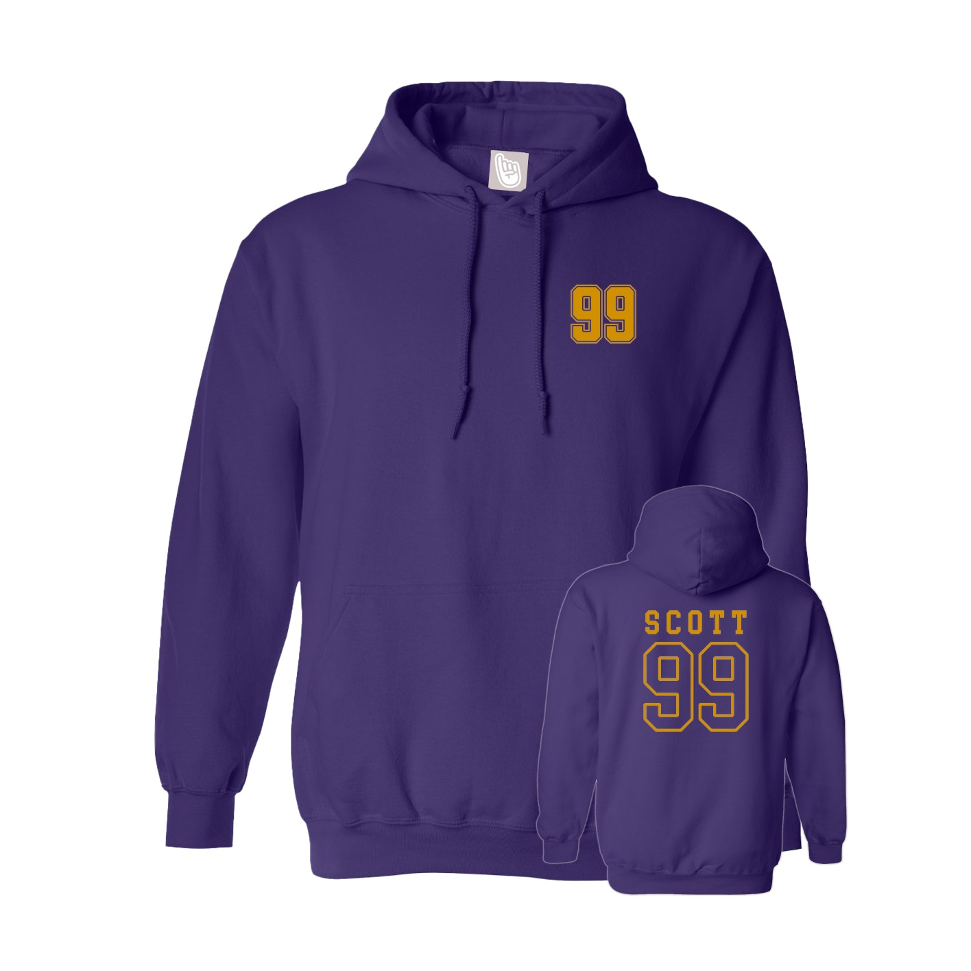 Hoodie — Chest Back in Purple