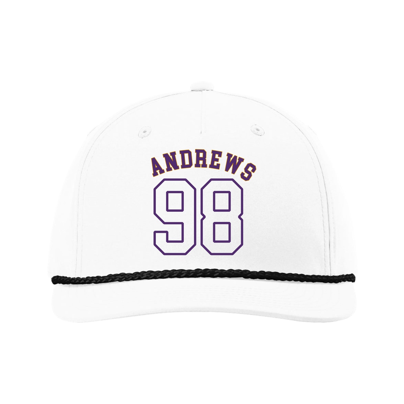 Five-Panel Classic Rope Cap — Shirsey Arch in White