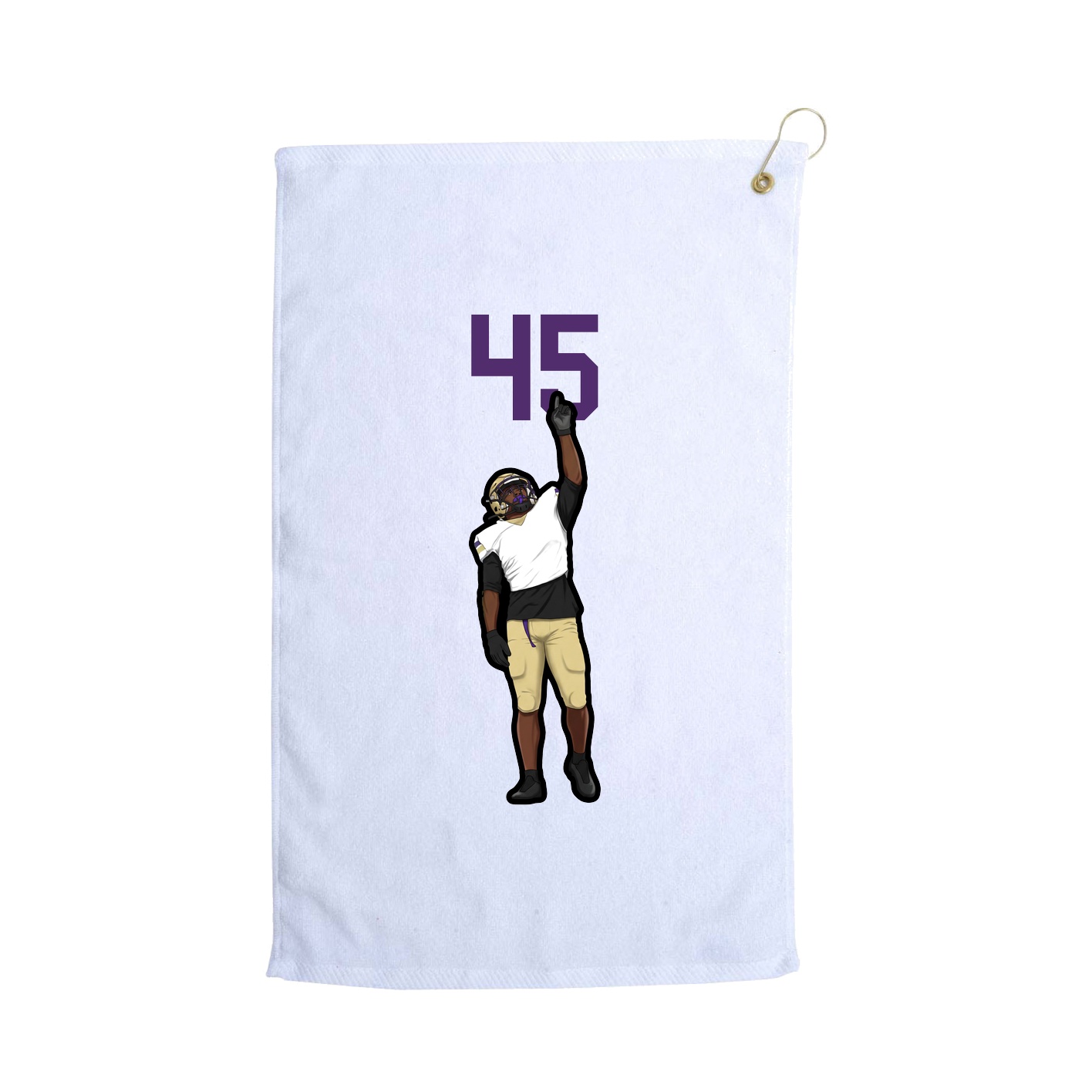 Golf Towel — Number Top in White