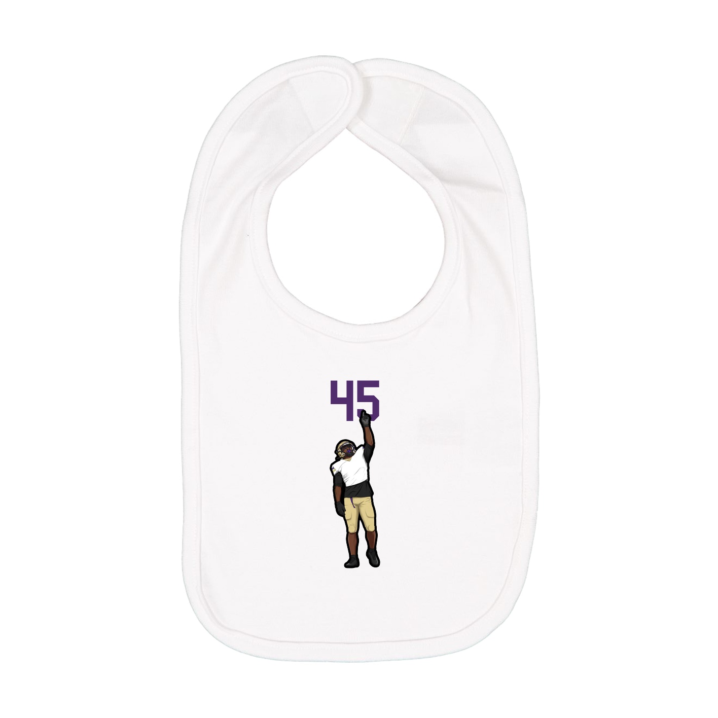 Infant Bib — Number Top in White