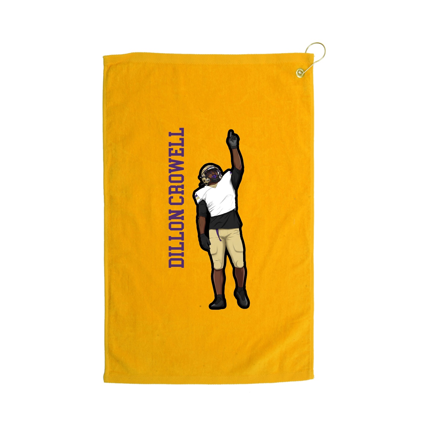 Golf Towel — Name Vertical in Gold