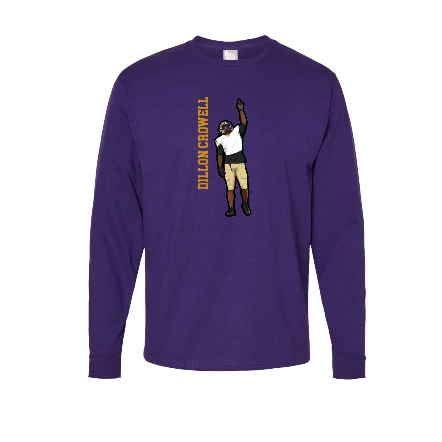 Long Sleeve Tee — Name Vertical in Purple