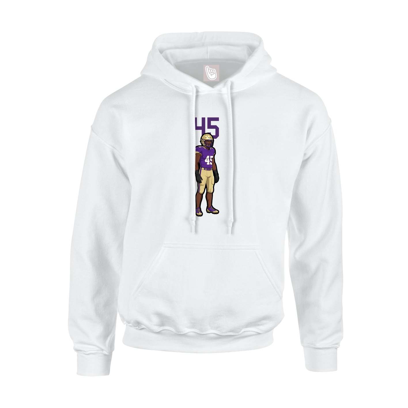 Hoodie — Number Top in White