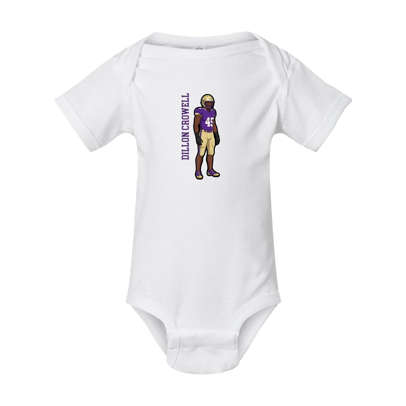 Baby Onesie — Name Vertical in White