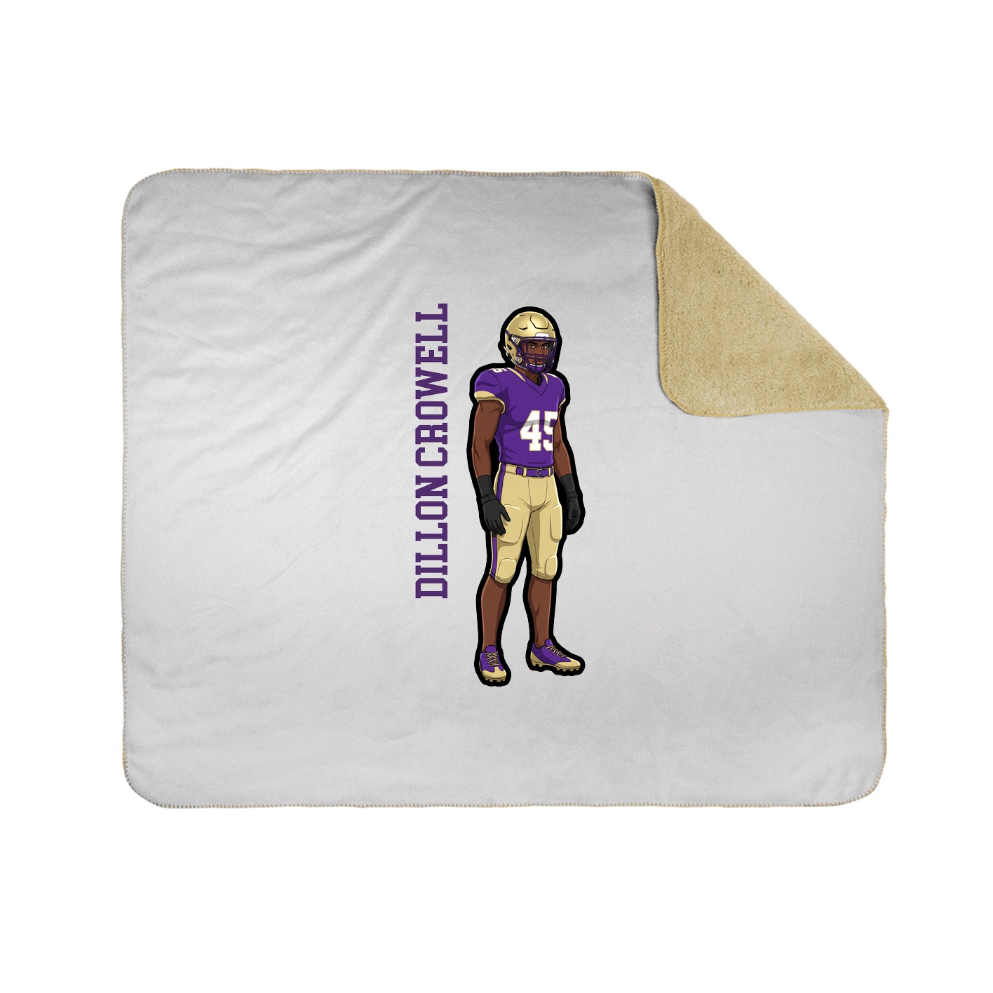 Throw Blanket — Name Vertical in White