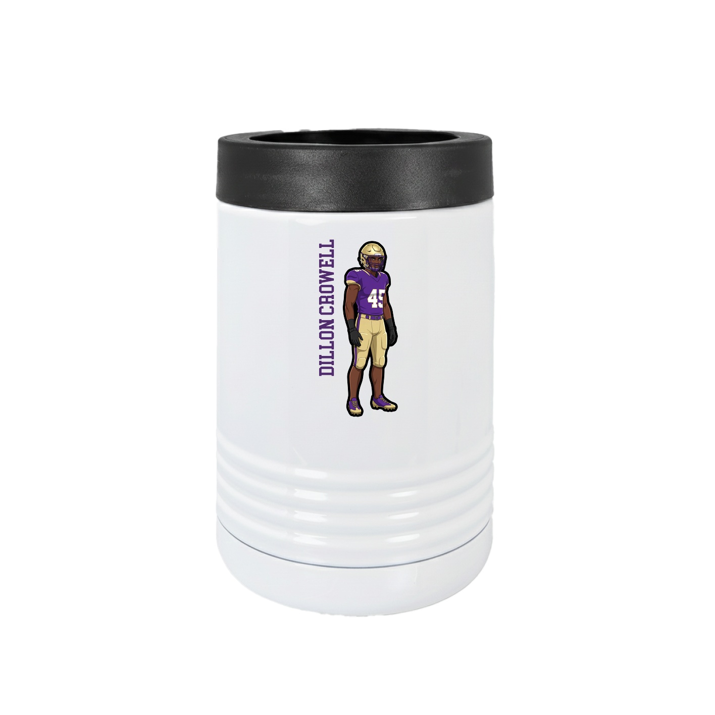 Beverage Holder — Name Vertical in White