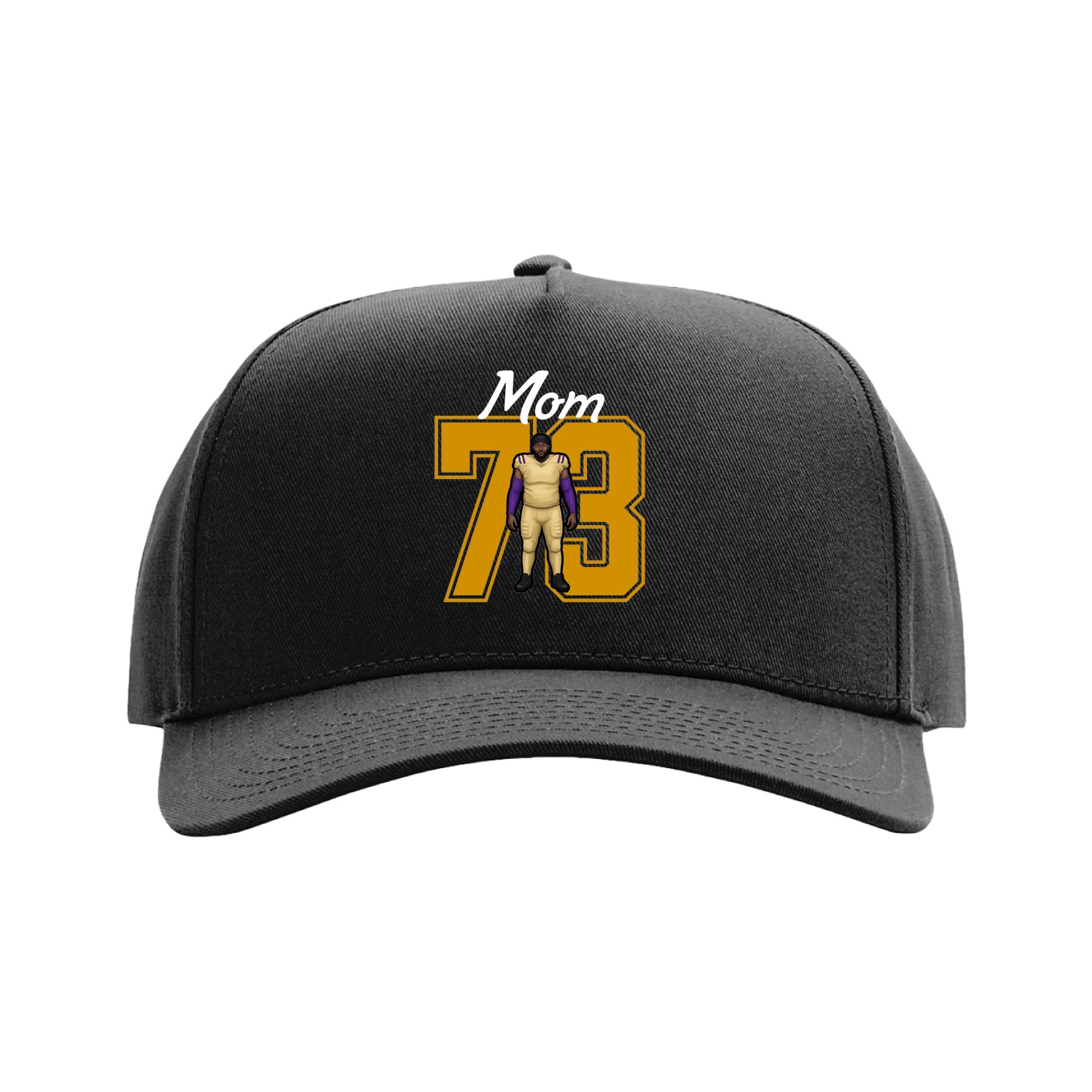 Full Fabric Five-Panel Champ Cap — Mothers Day Shirsey in Black