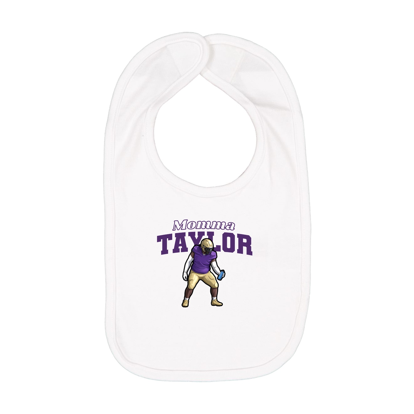 Infant Bib — Mothers Day Block in White