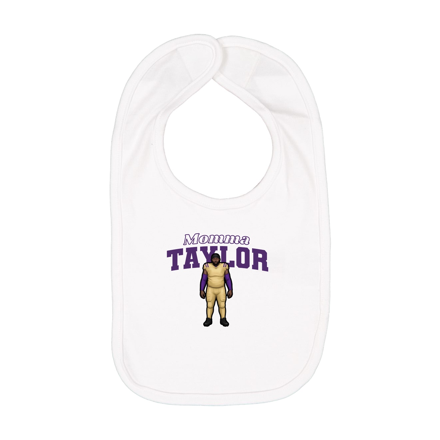 Infant Bib — Mothers Day Block in White