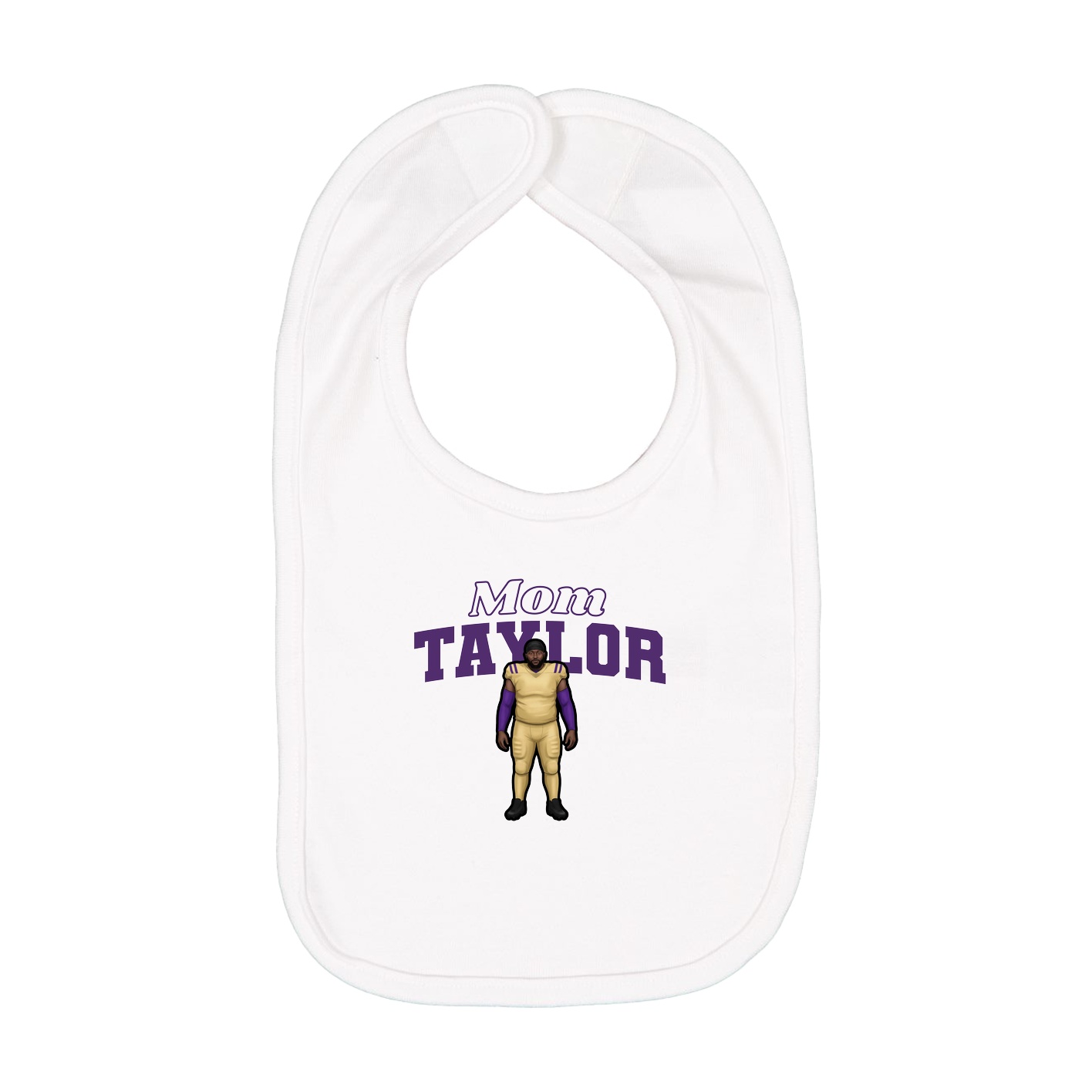 Infant Bib — Mothers Day Block in White