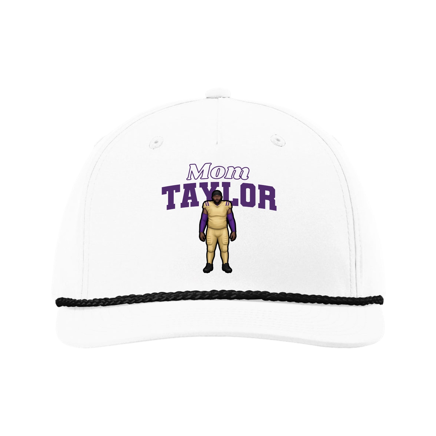 Five-Panel Classic Rope Cap — Mothers Day Block in White