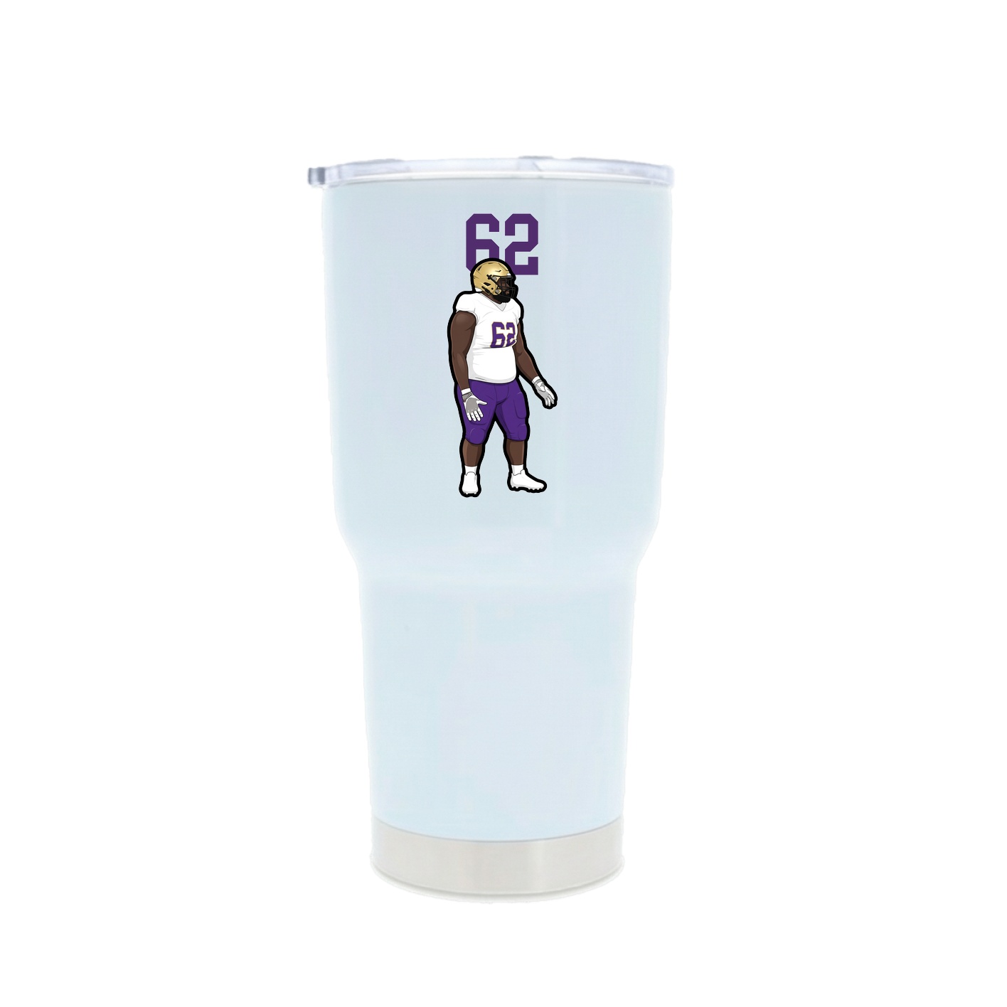 30oz Stainless Steel Tumbler — Number Top in White