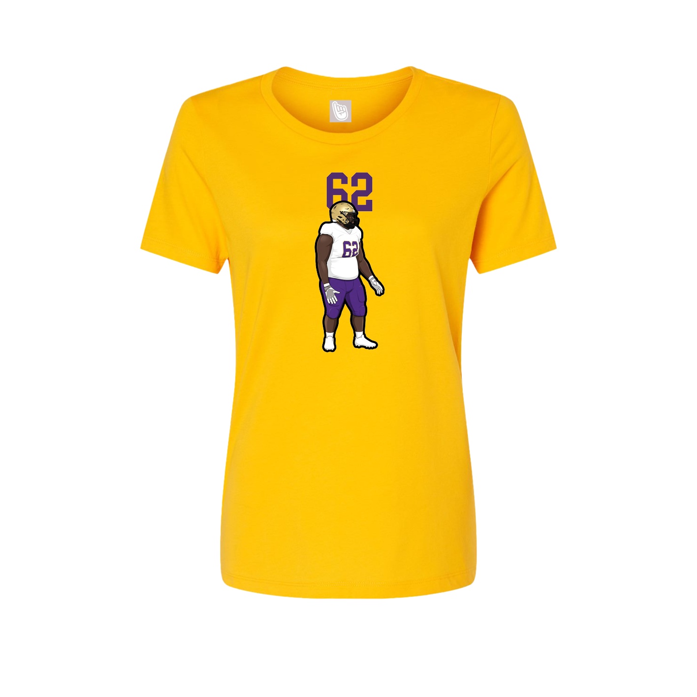 Fitted Women's Tee — Number Top in Gold