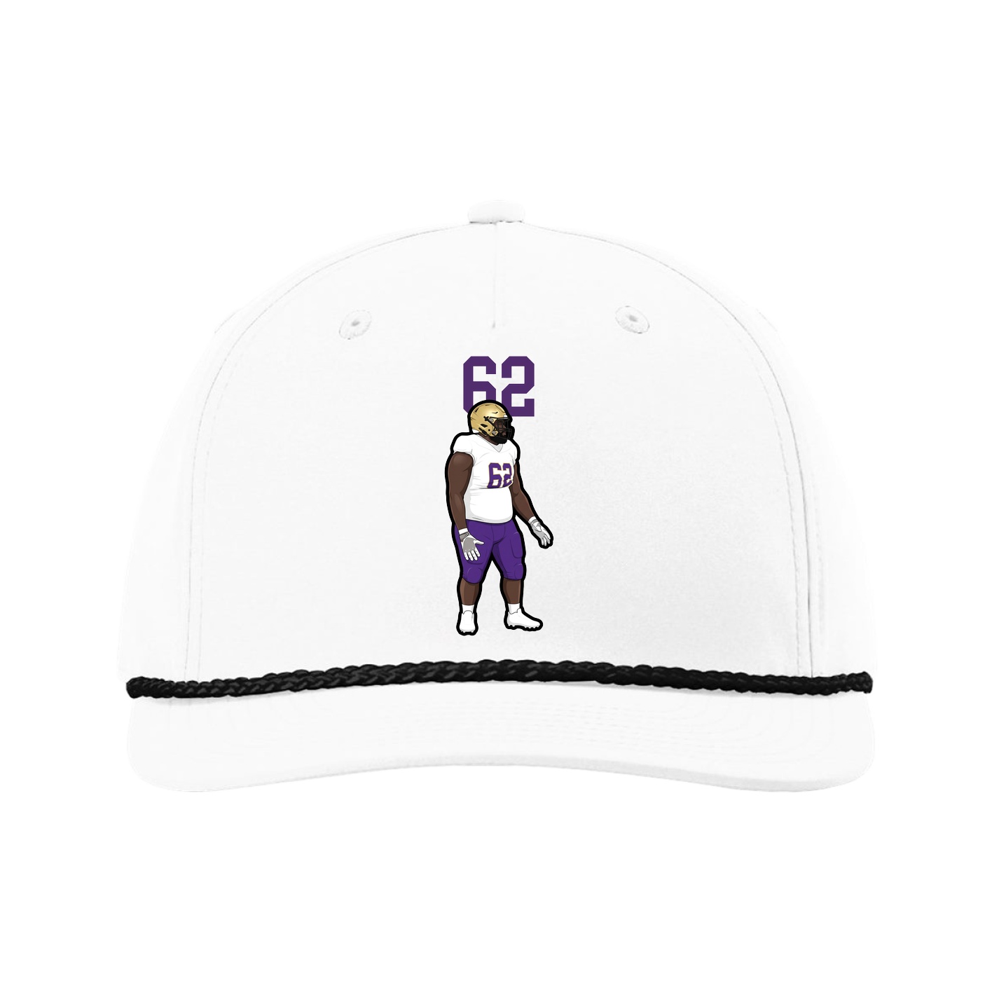 Five-Panel Classic Rope Cap — Number Top in White