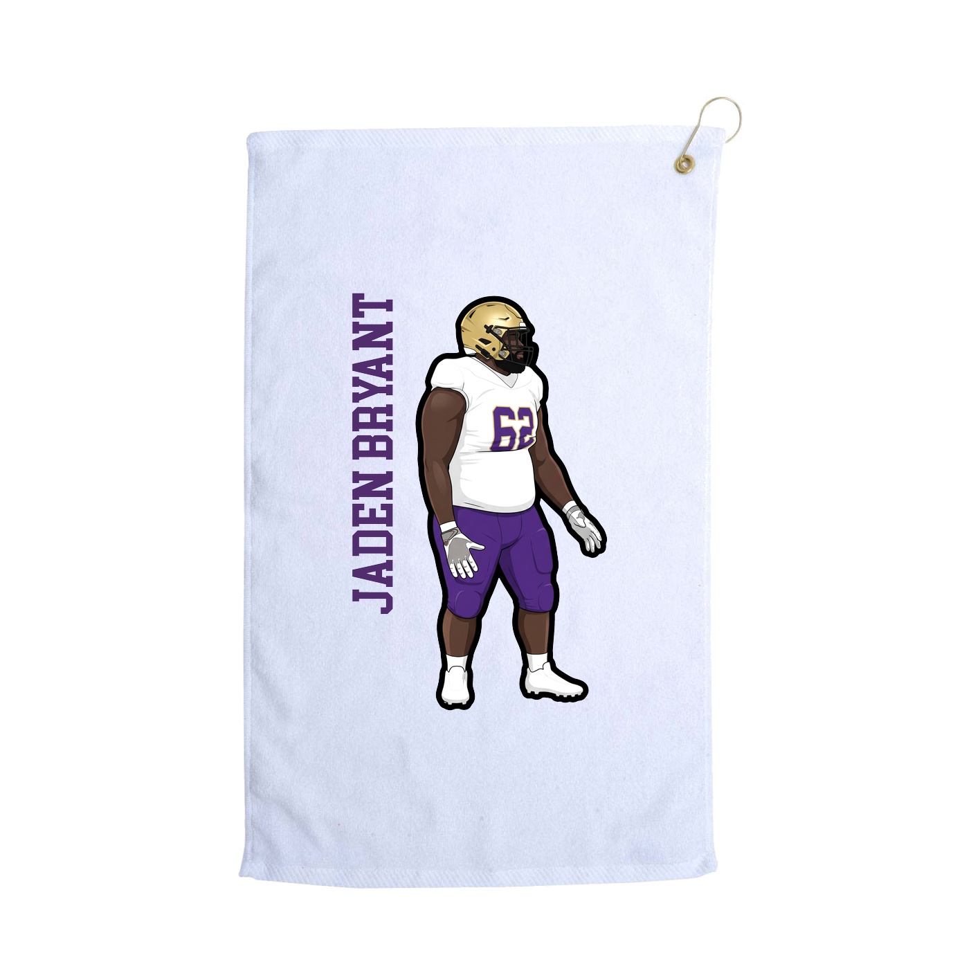 Golf Towel — Name Vertical in White