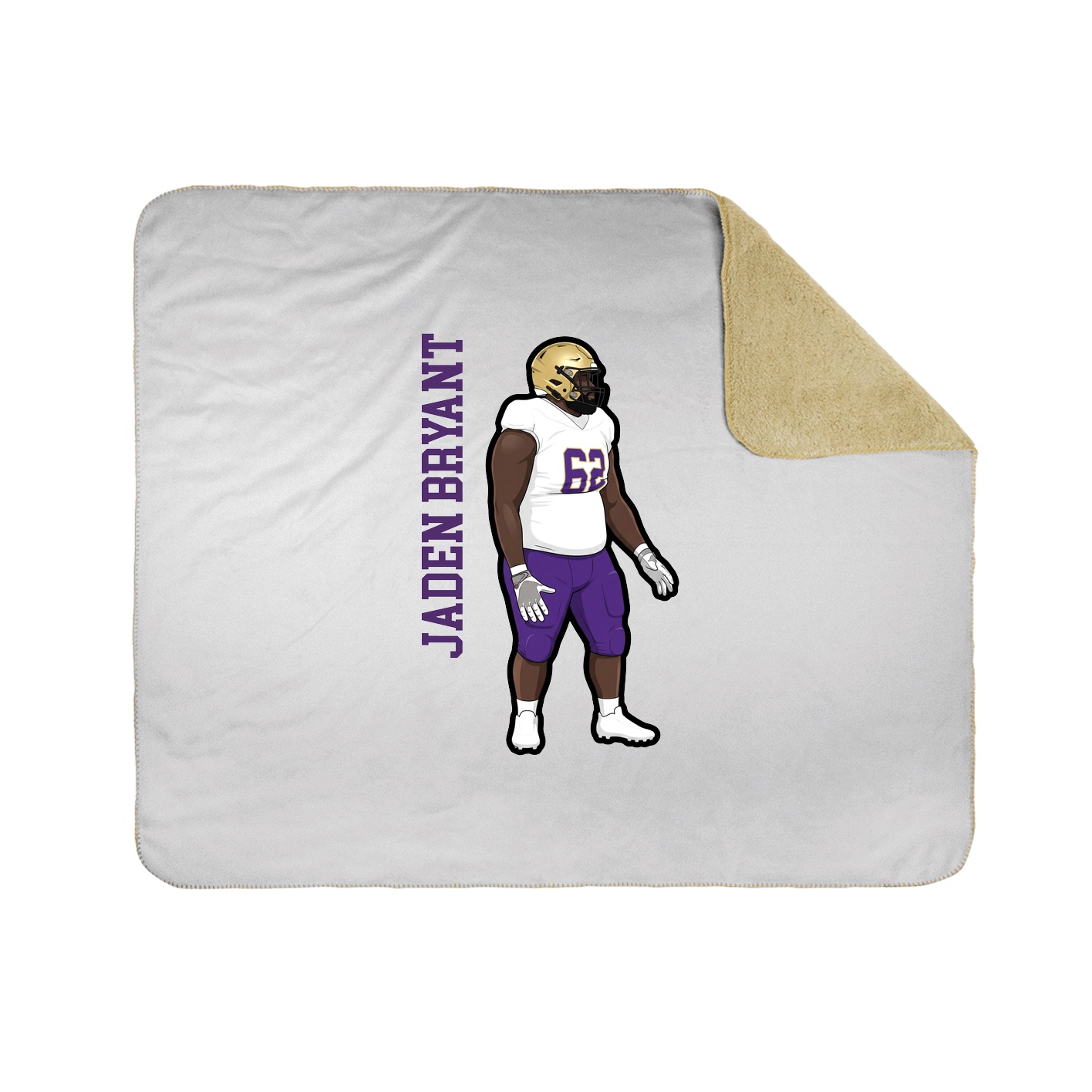 Throw Blanket — Name Vertical in White