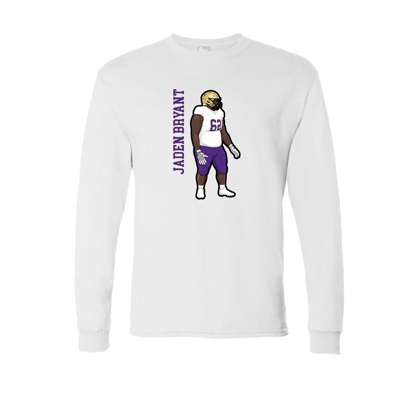 Long Sleeve Tee — Name Vertical in White