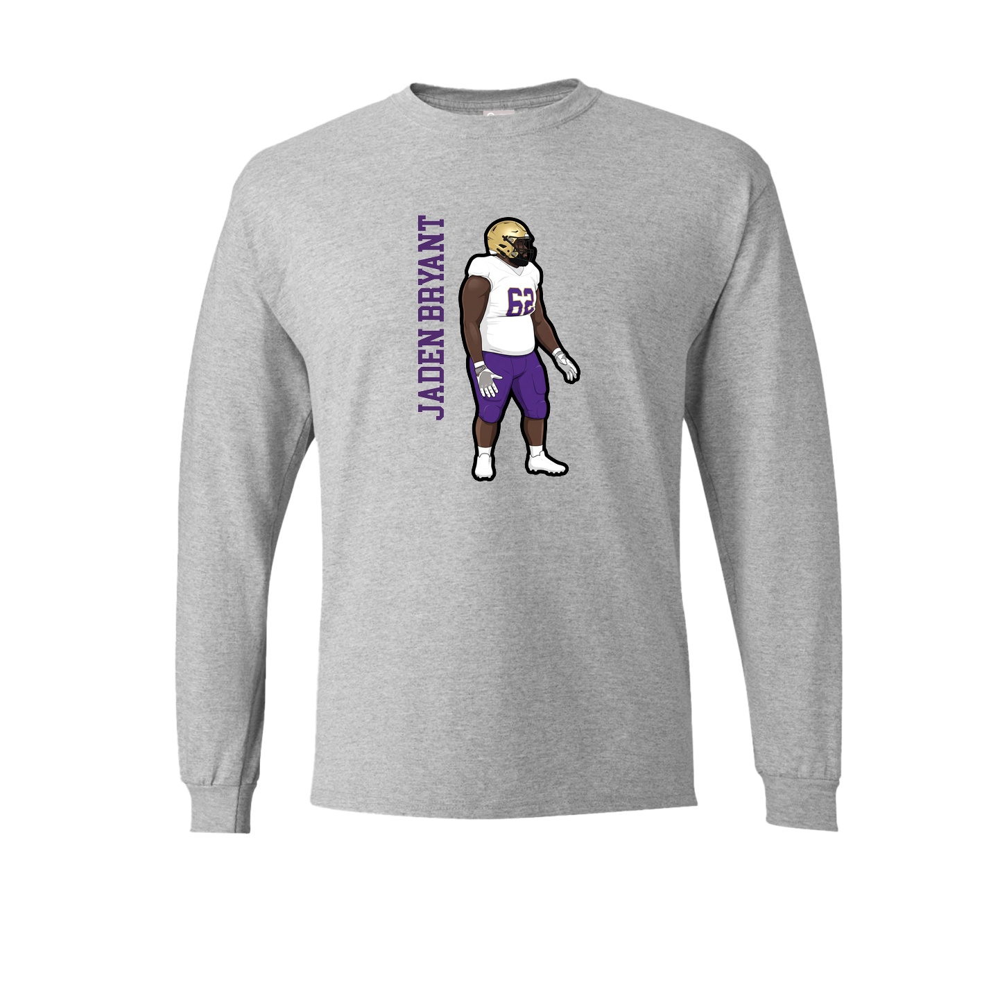 Long Sleeve Tee — Name Vertical in Grey