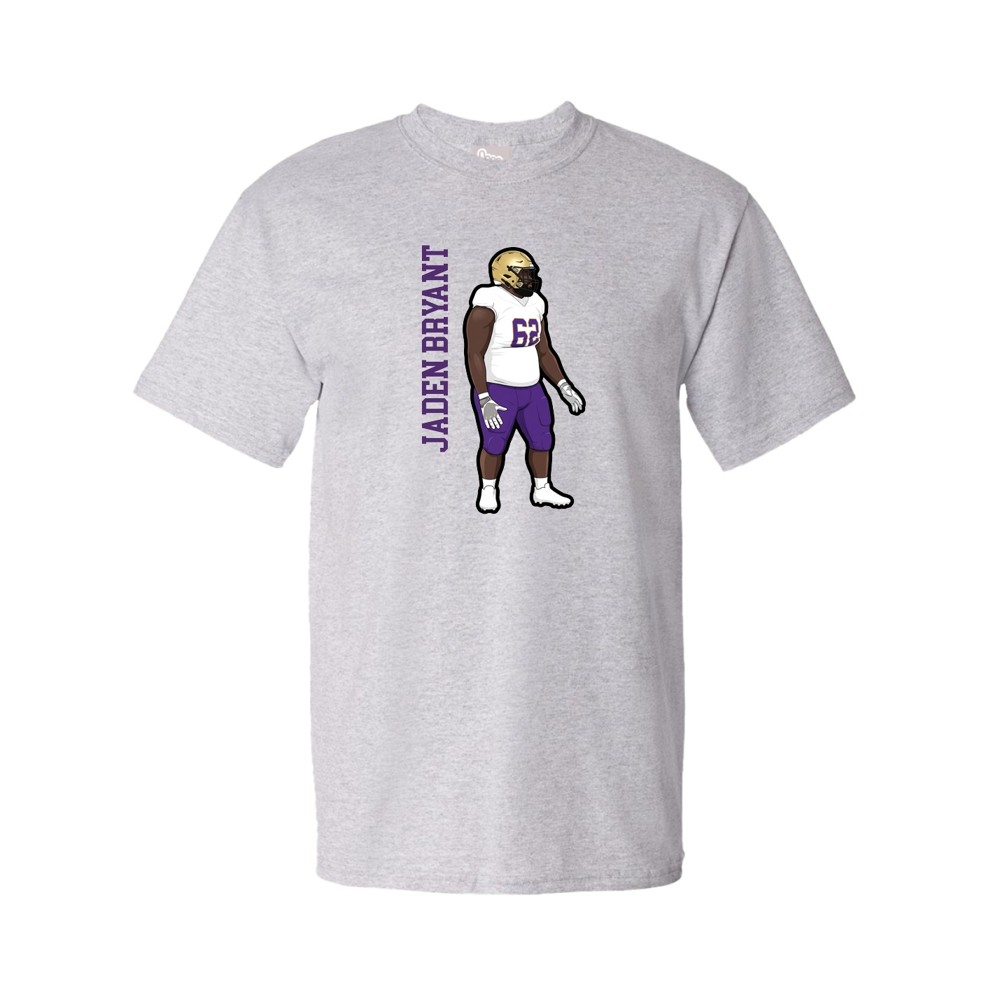 Youth Tee — Name Vertical in Grey