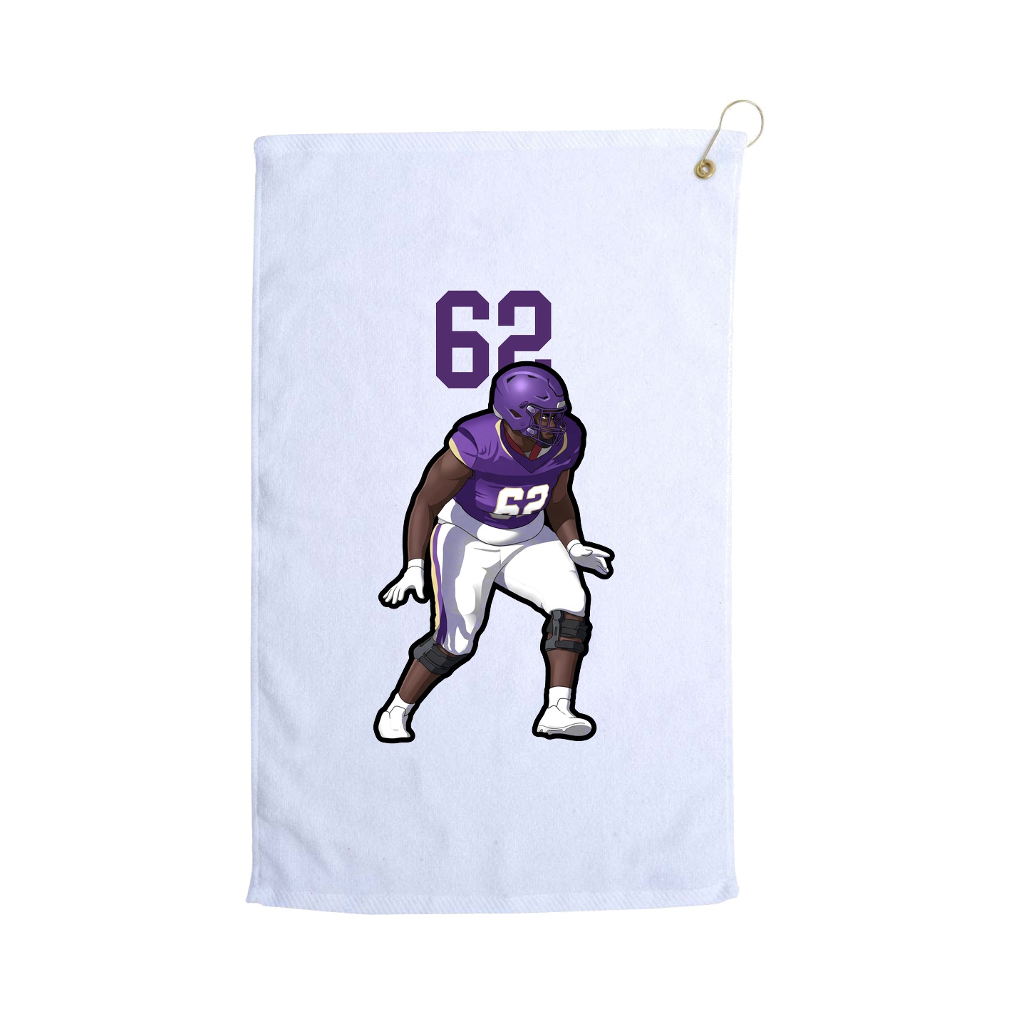 Golf Towel — Number Top in White