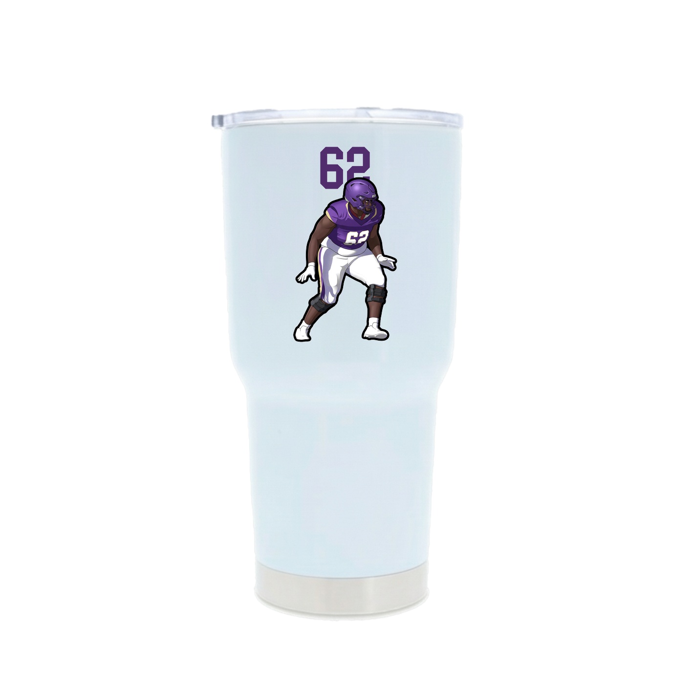 30oz Stainless Steel Tumbler — Number Top in White