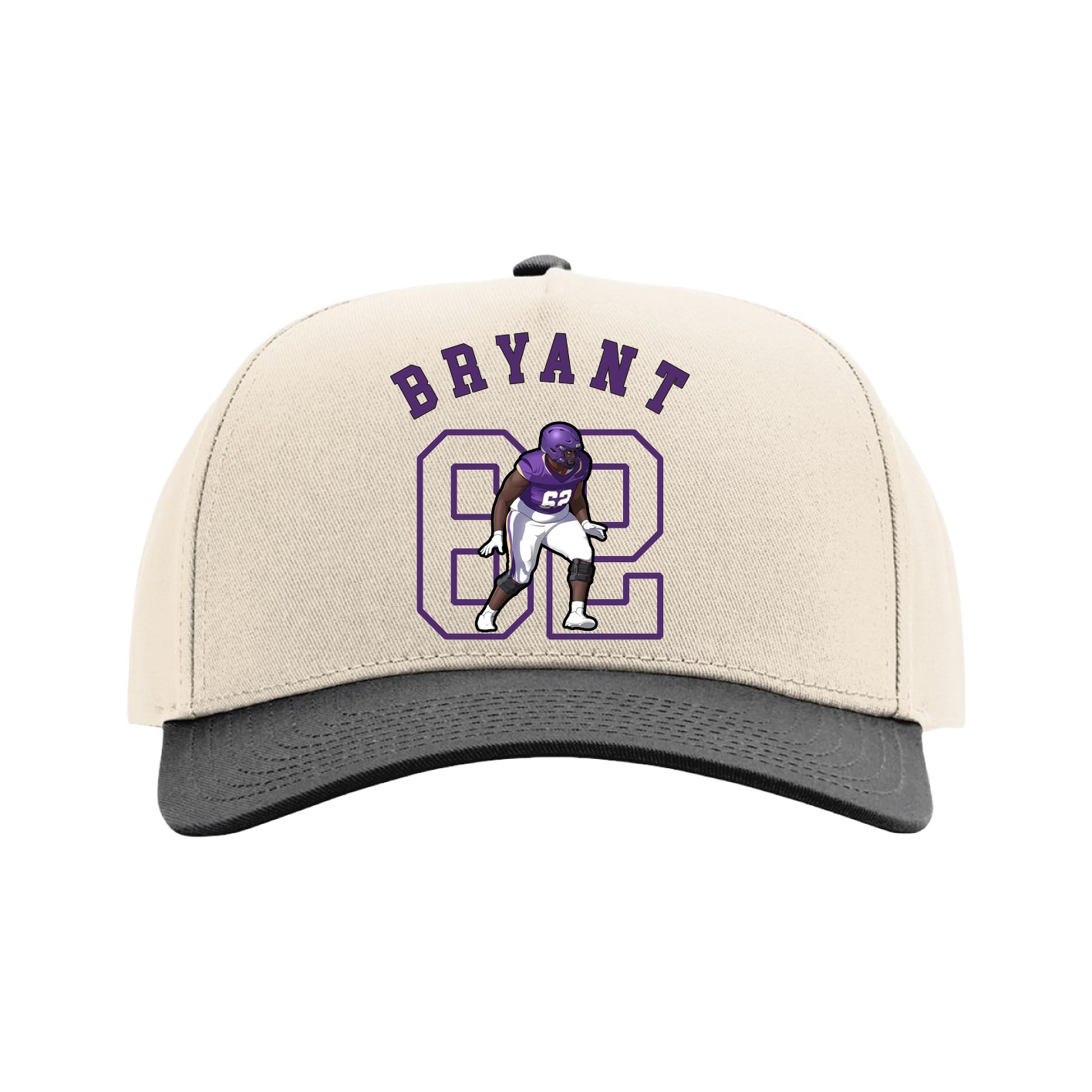 Full Fabric Five-Panel Champ Cap — Shirsey Arch in Cream/Black