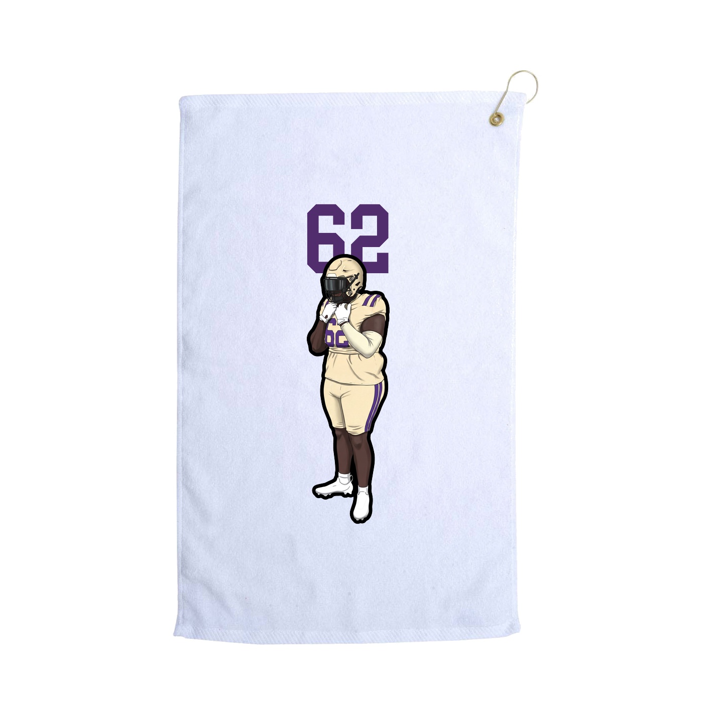 Golf Towel — Number Top in White