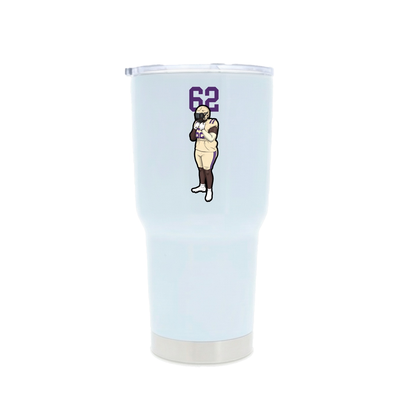 30oz Stainless Steel Tumbler — Number Top in White