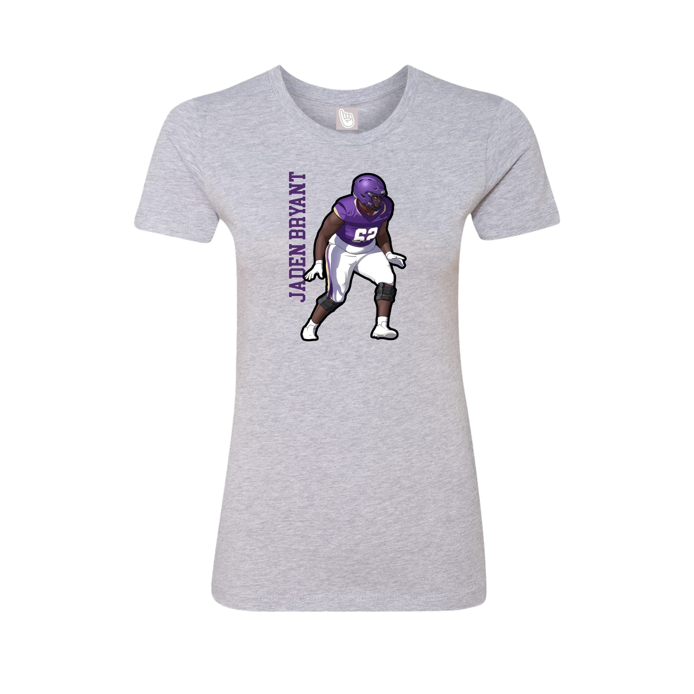 Womens Tee — Name Vertical in Grey