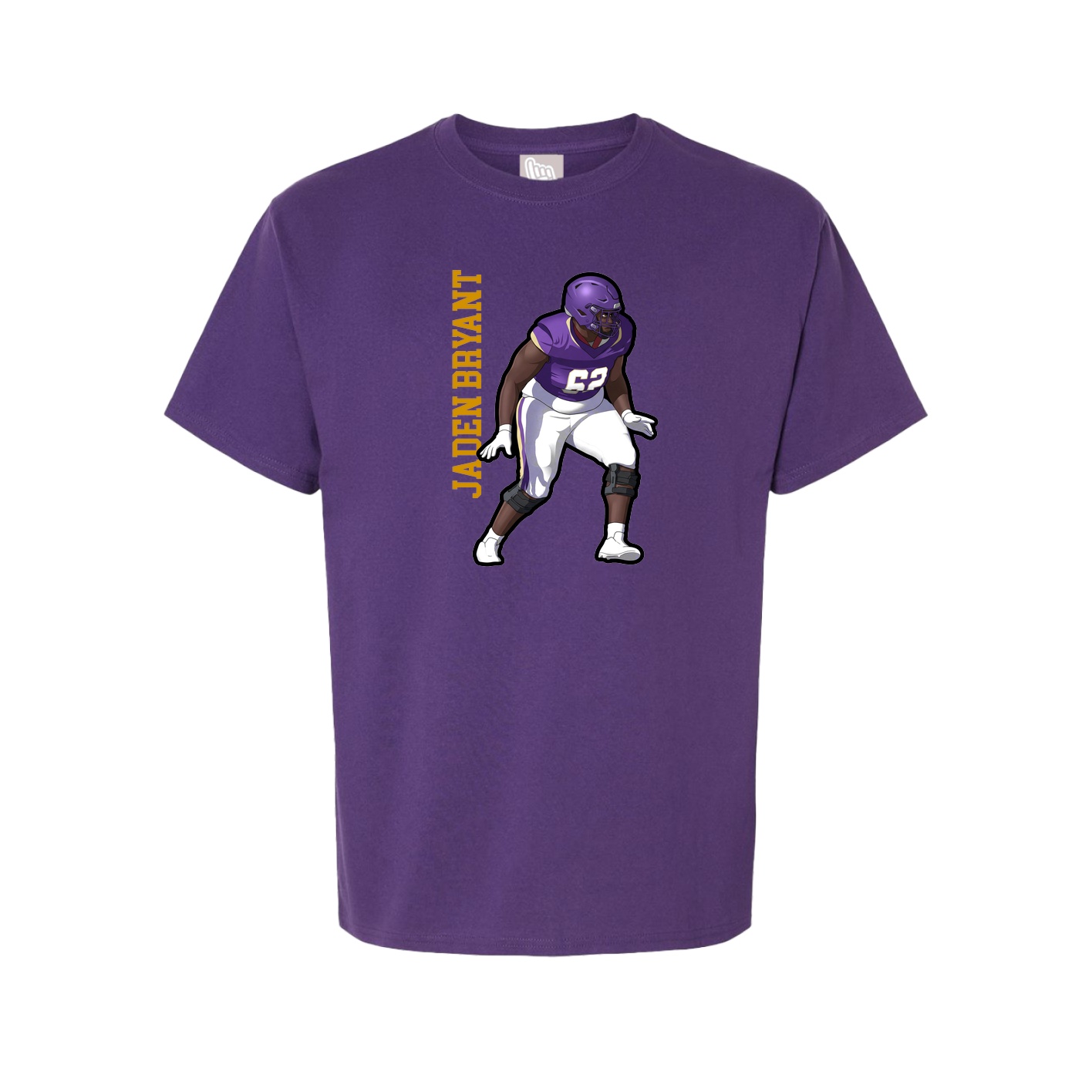 Youth Tee — Name Vertical in Purple