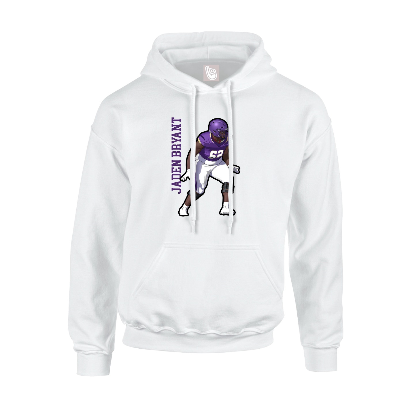 Hoodie — Name Vertical in White