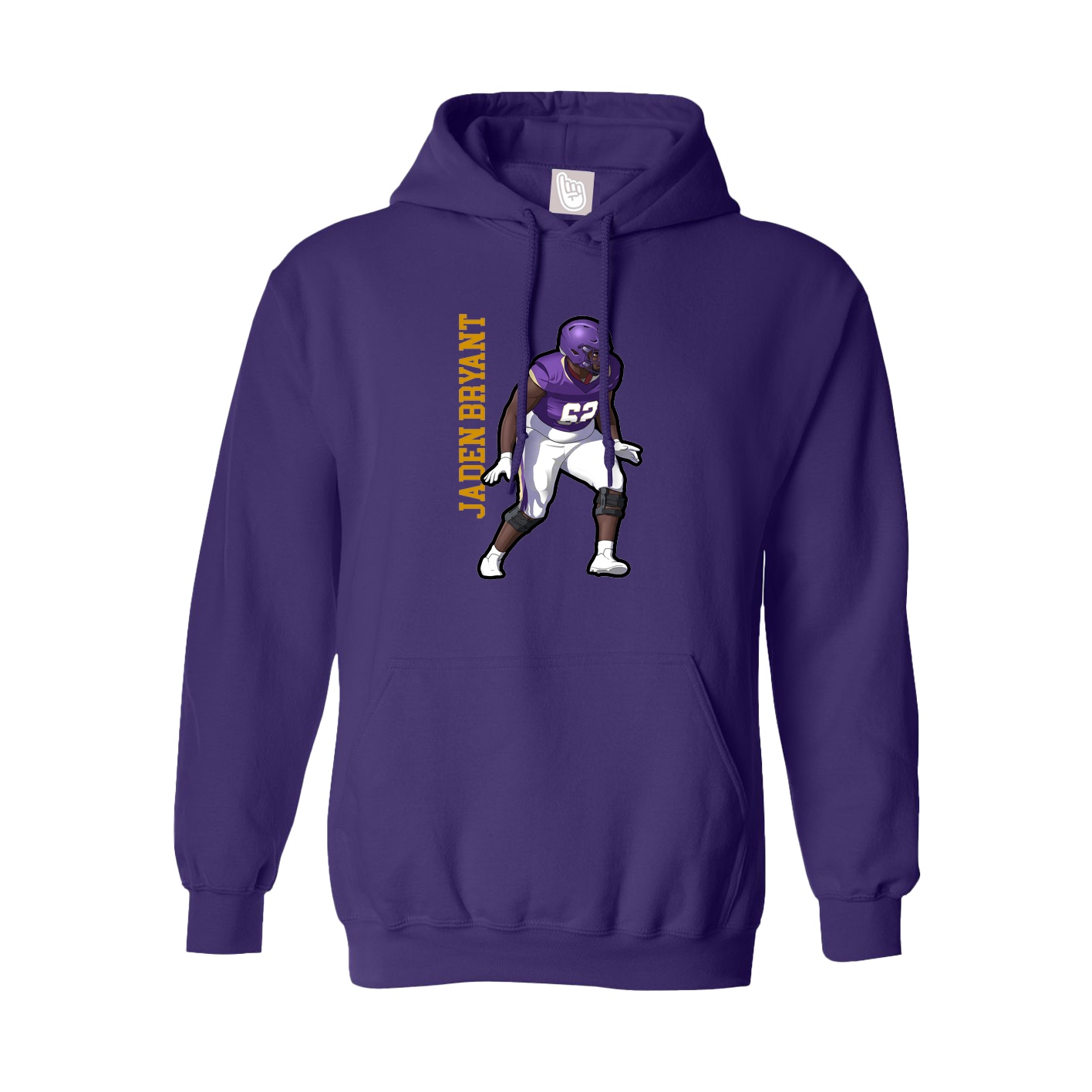 Youth Hoodie — Name Vertical in Purple