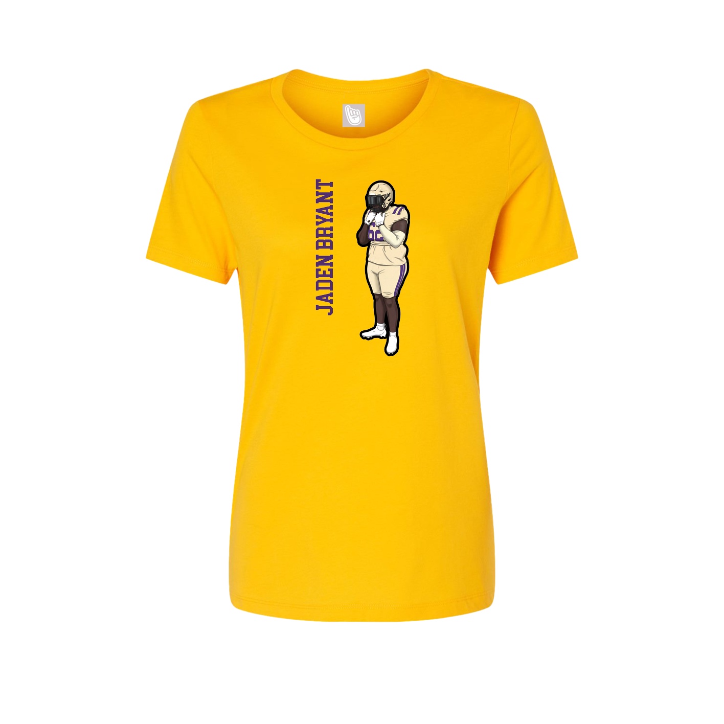 Womens Tee — Name Vertical in Gold