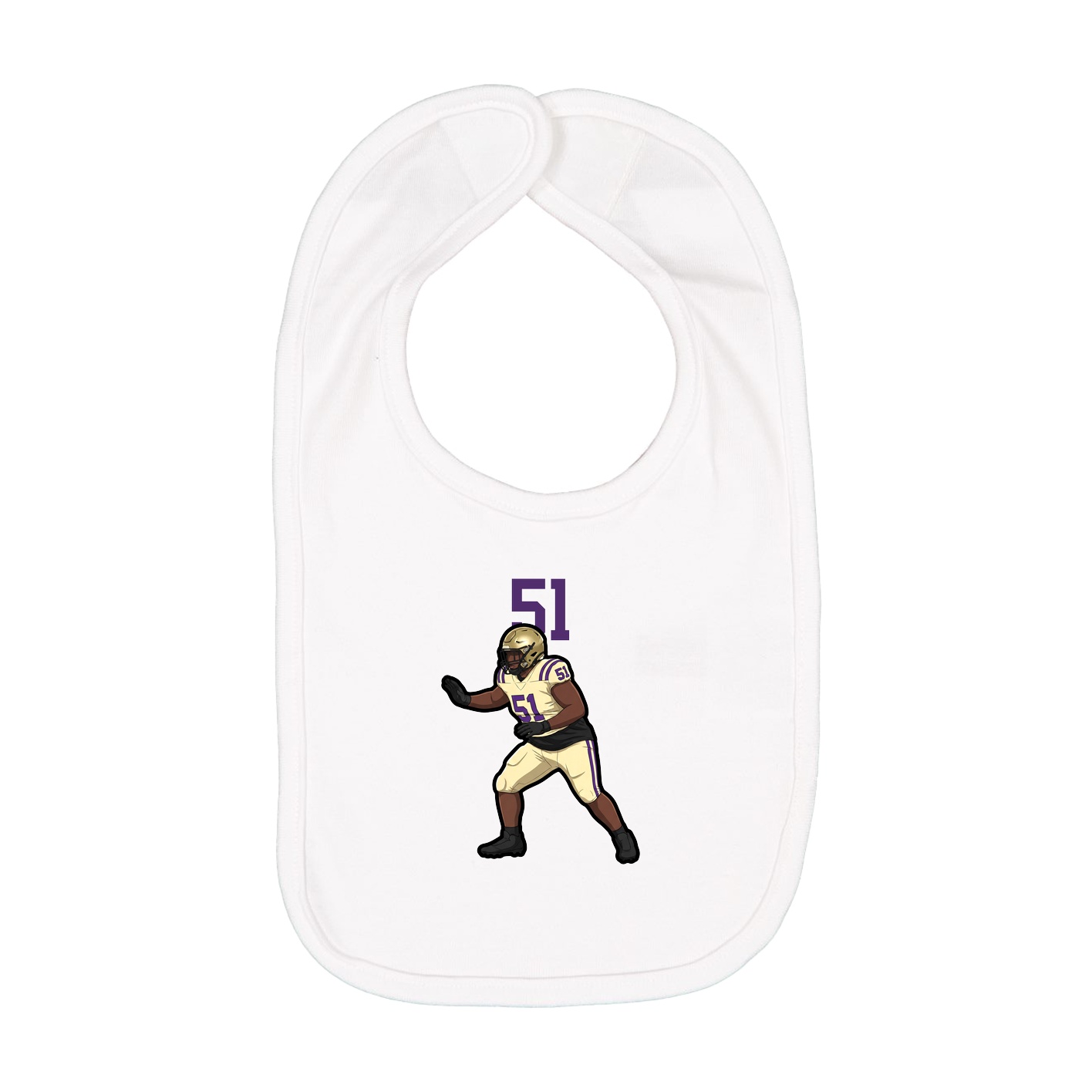 Infant Bib — Number Top in White