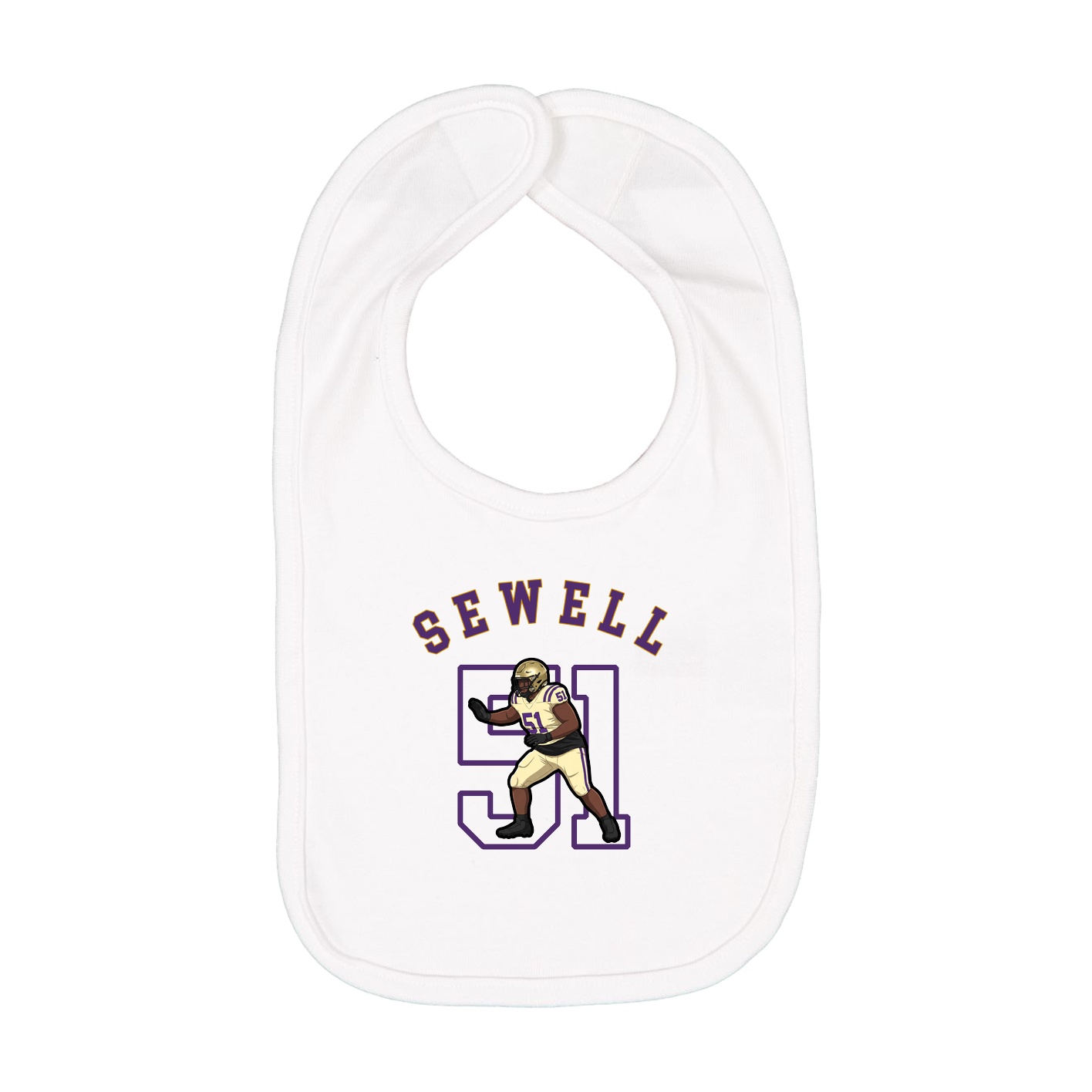 Infant Bib — Shirsey Arch in White