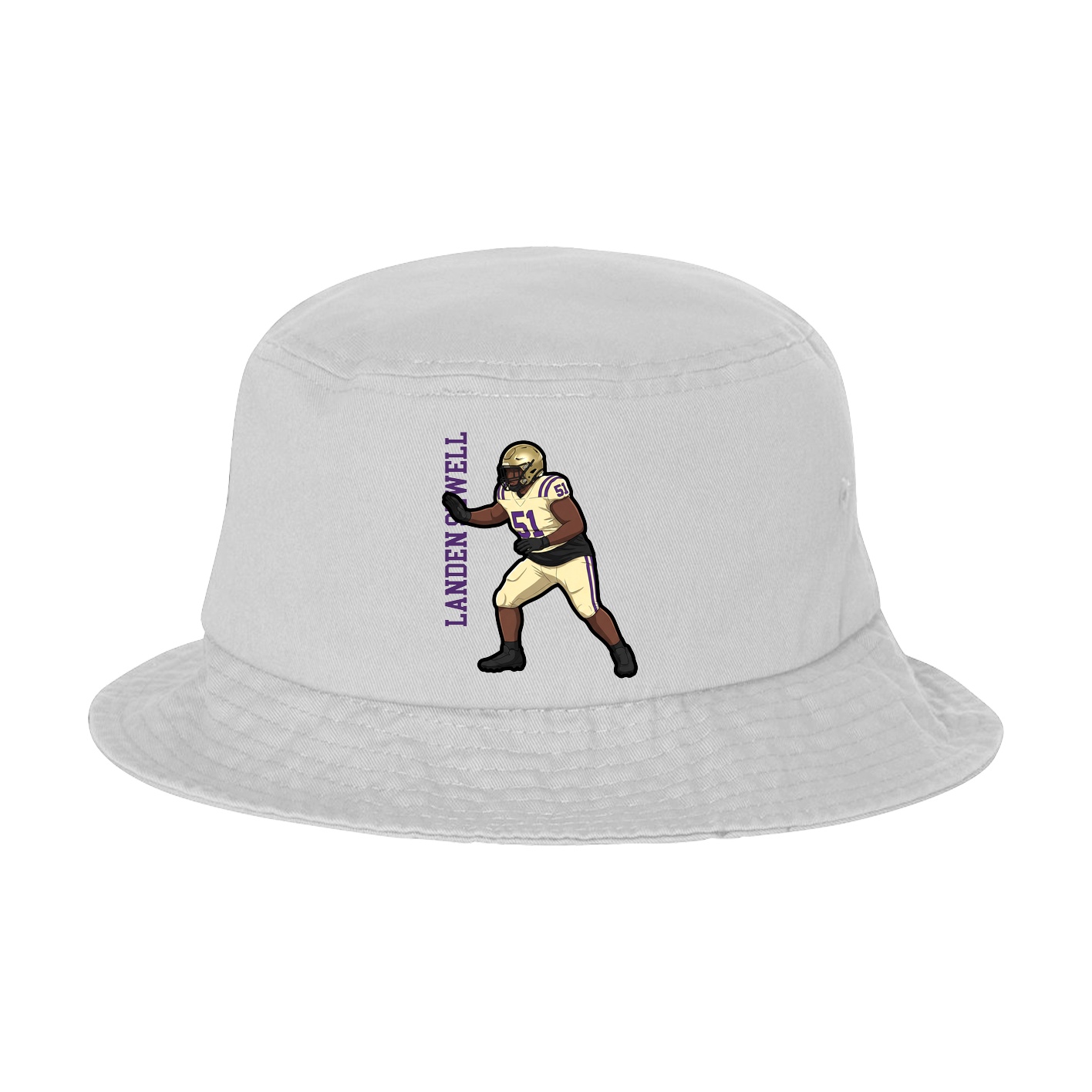 Bucket Cap — Name Vertical in White