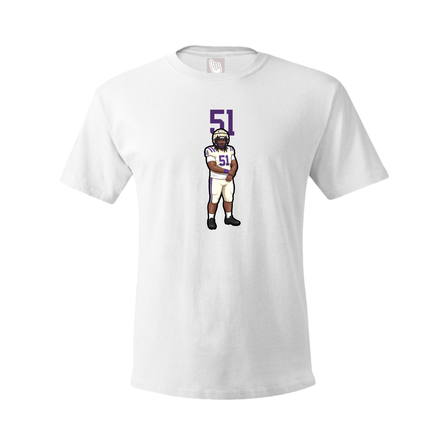 Youth Tee — Number Top in White