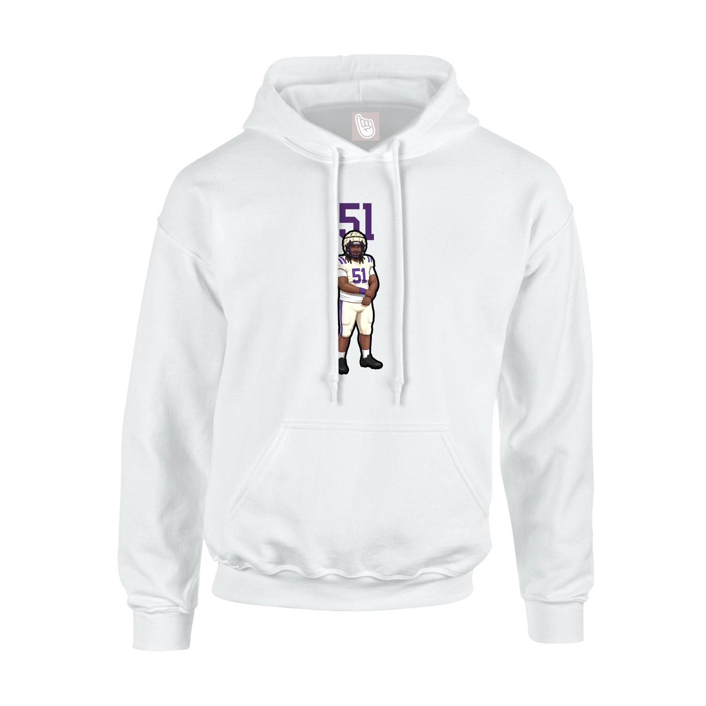 Hoodie — Number Top in White