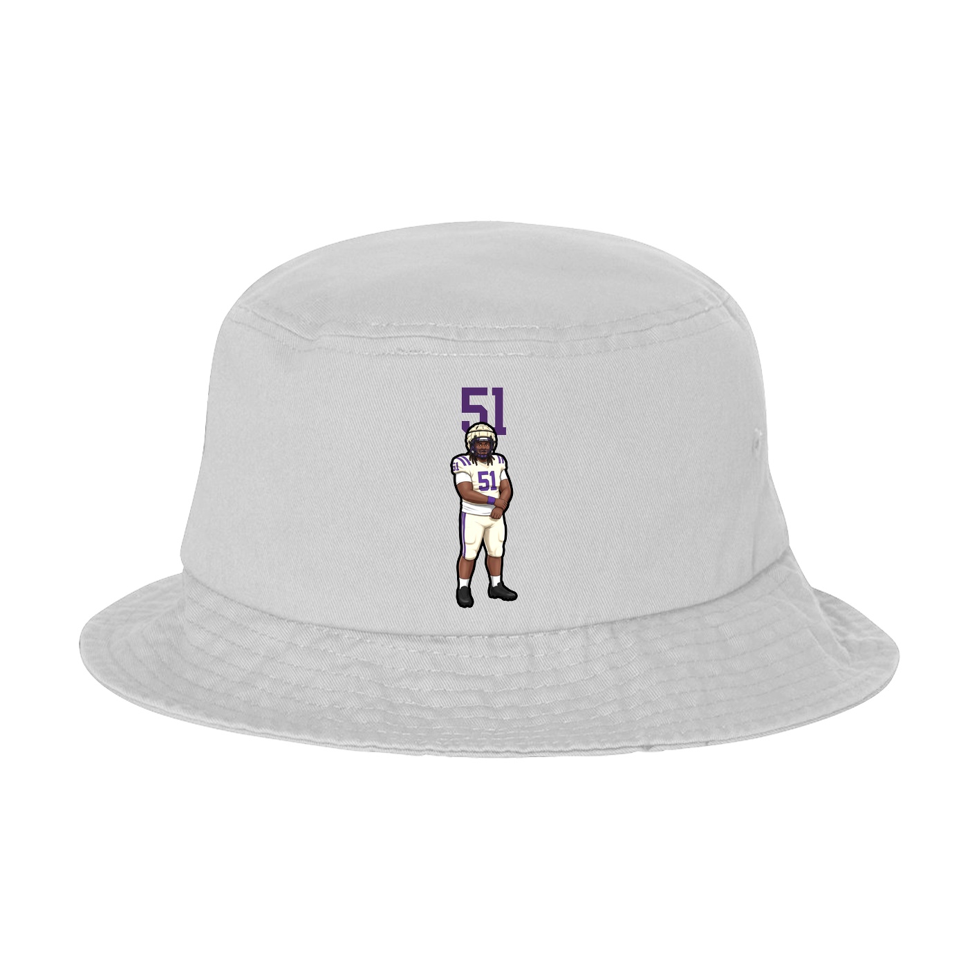 Bucket Cap — Number Top in White