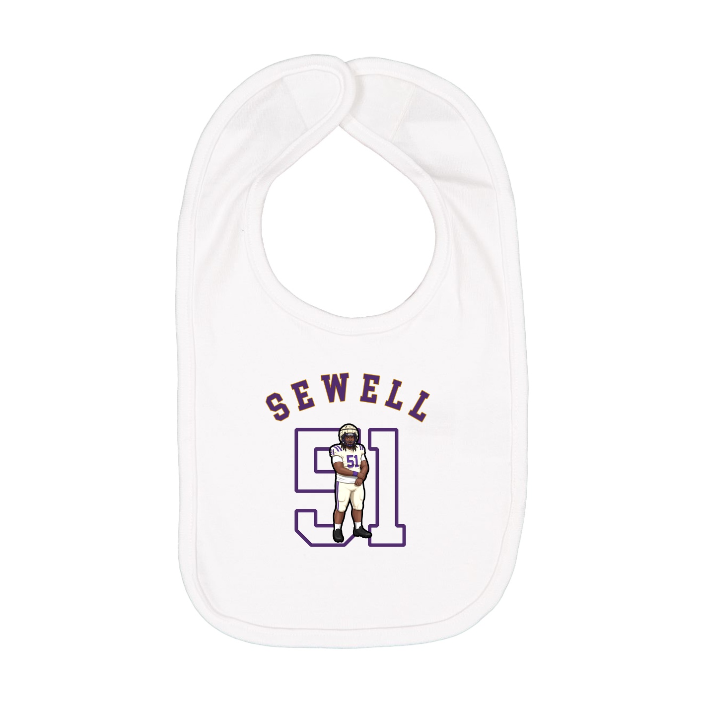 Infant Bib — Shirsey Arch in White