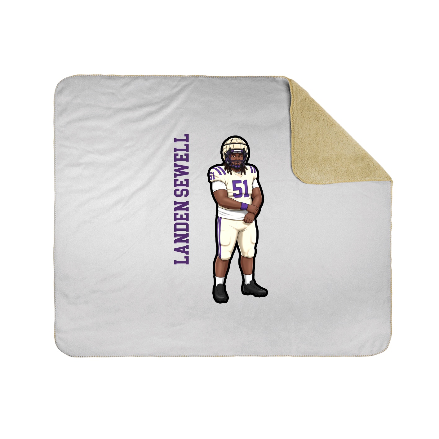 Throw Blanket — Name Vertical in White